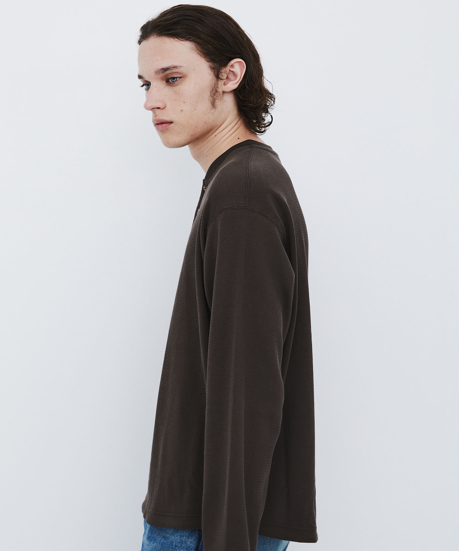 SEA ISLAND COTTON THERMAL HENRY LSTEE