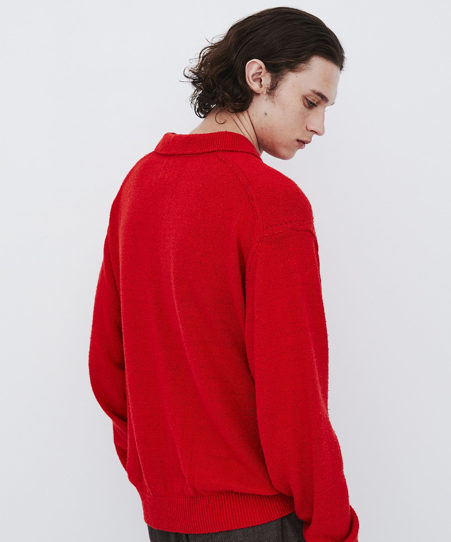 〈数量限定|サイズ2:残り1点〉7G SILK NEP TWEED POLO SHIRTS