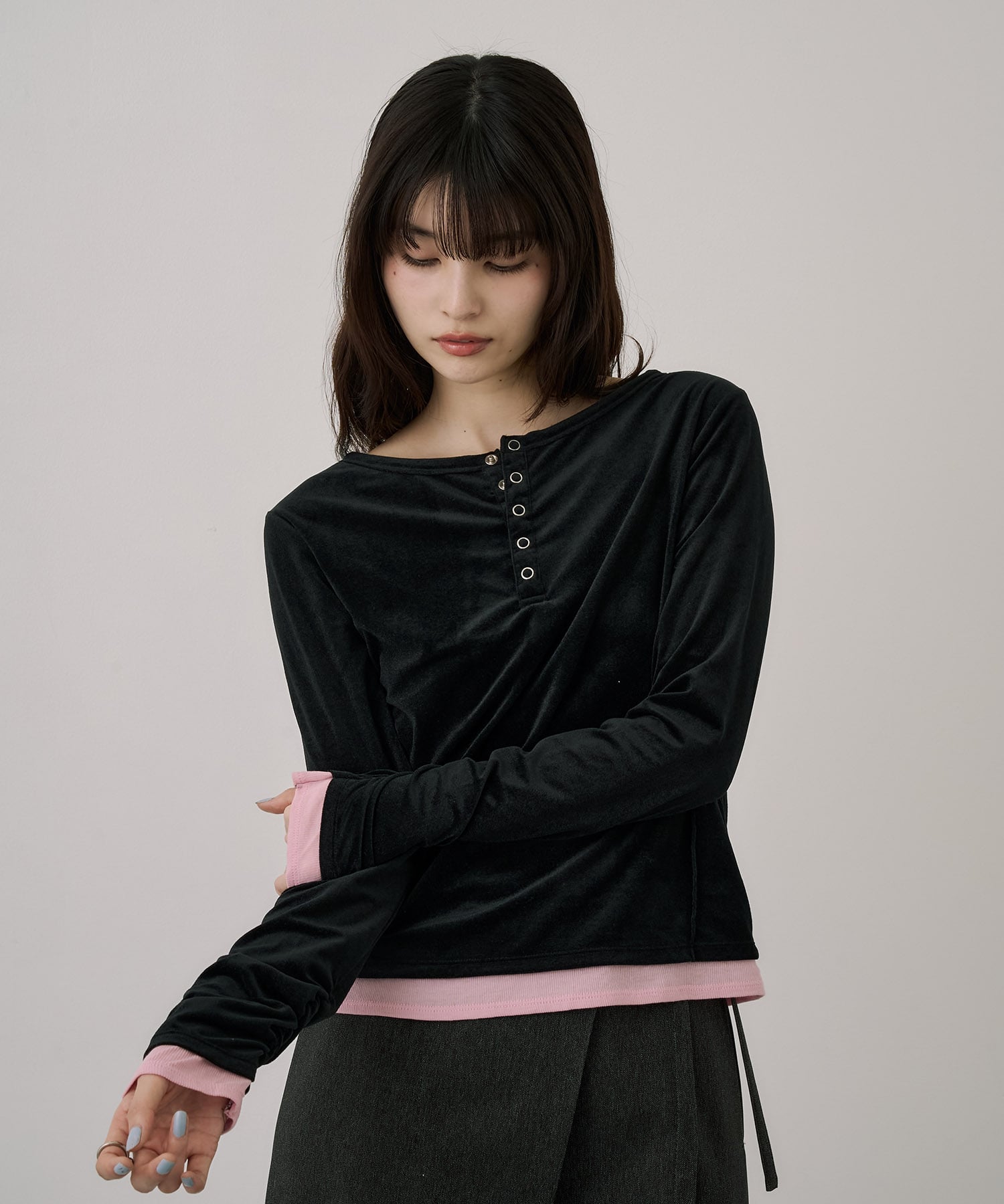 2WAYルーズフィットベロアトップス