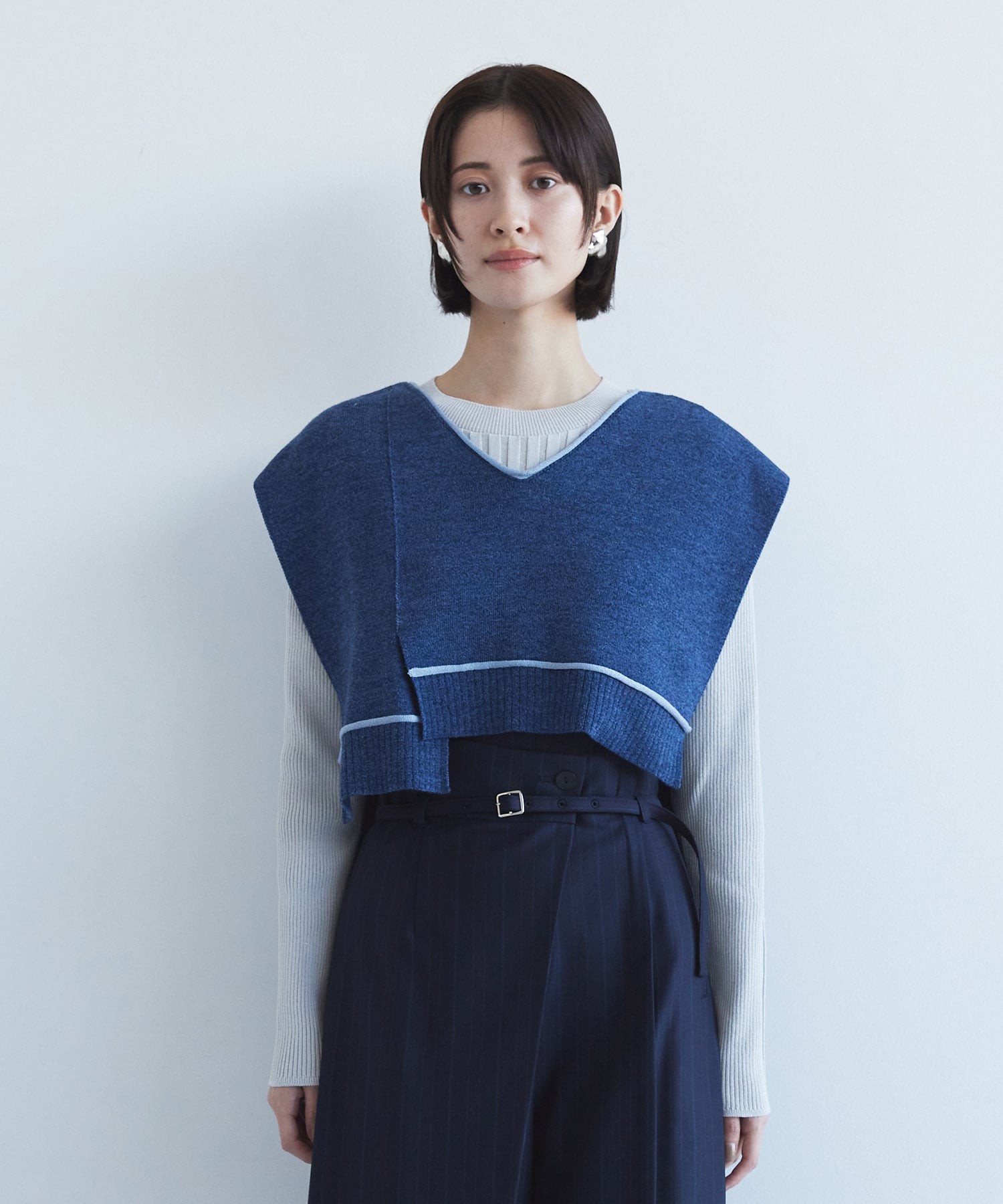 バックロングラインニットベスト