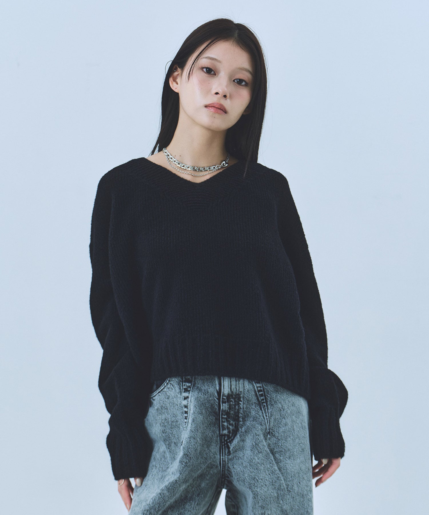 ループヤーンVネックニット(FREE BLACK): : ウィメンズ｜UNITED TOKYO