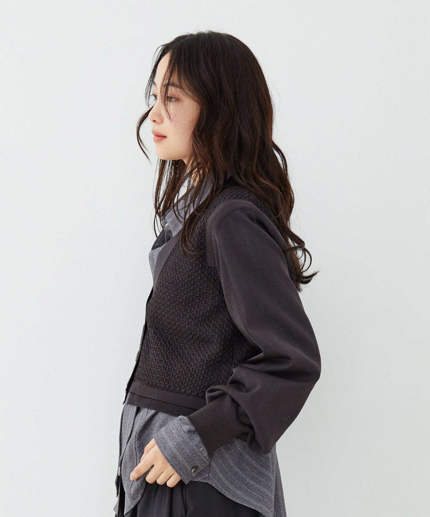 レースパターンカーディガン