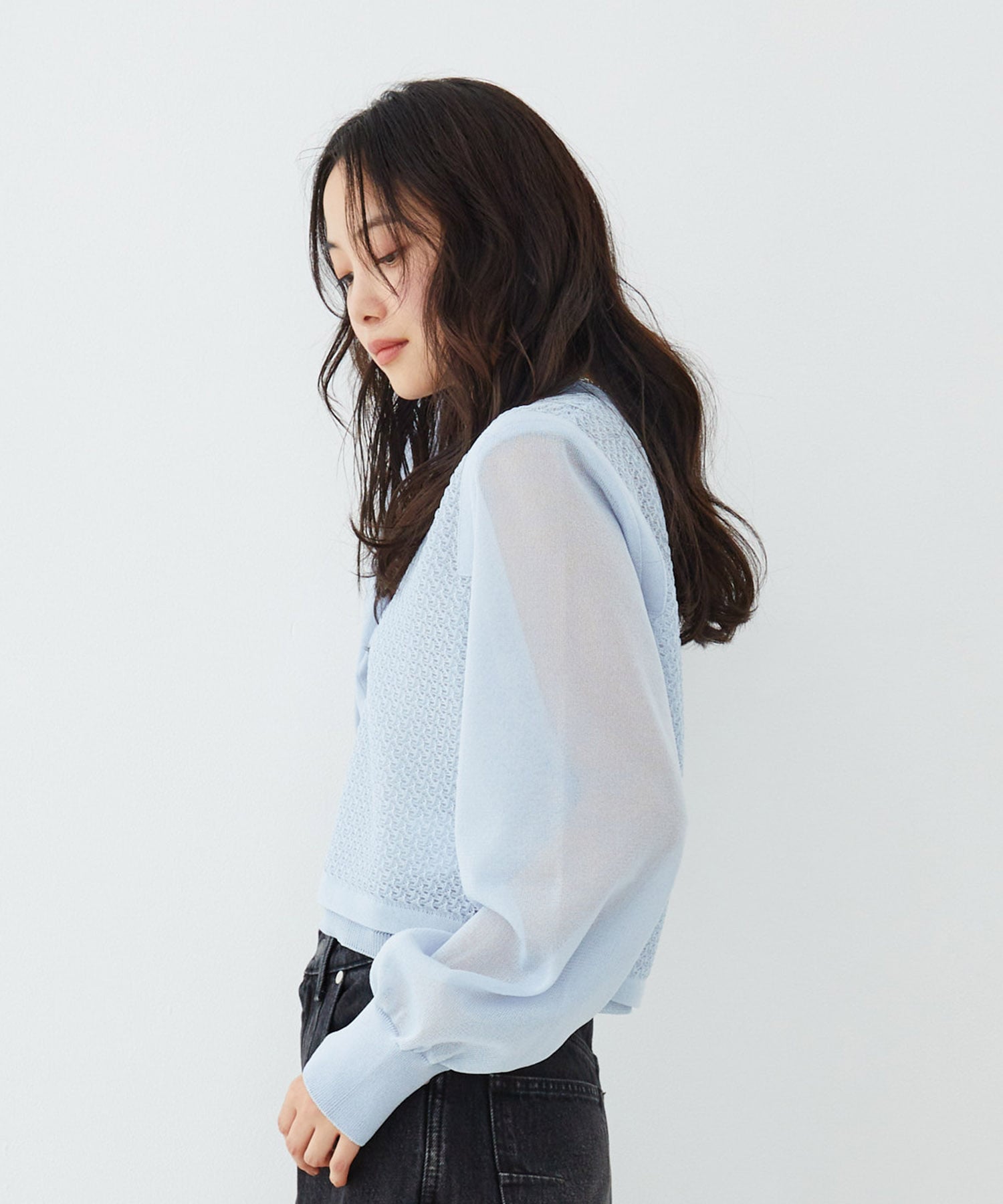 レースパターンカーディガン