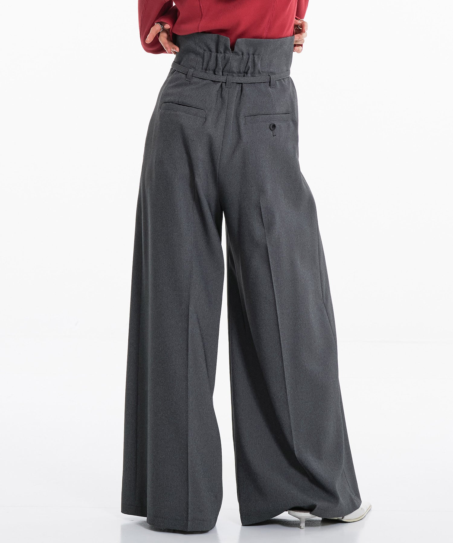 HAKAMAベルトワイドパンツ