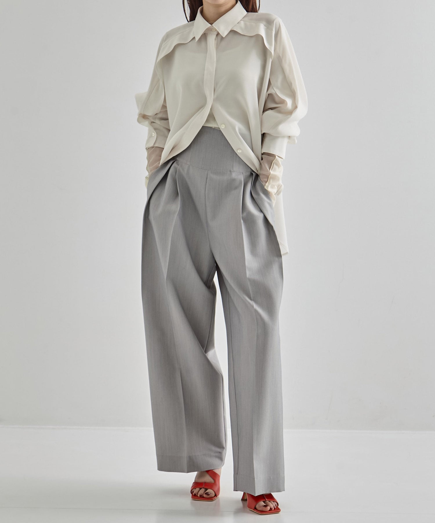 Cape Detail Sheer Over Shirt