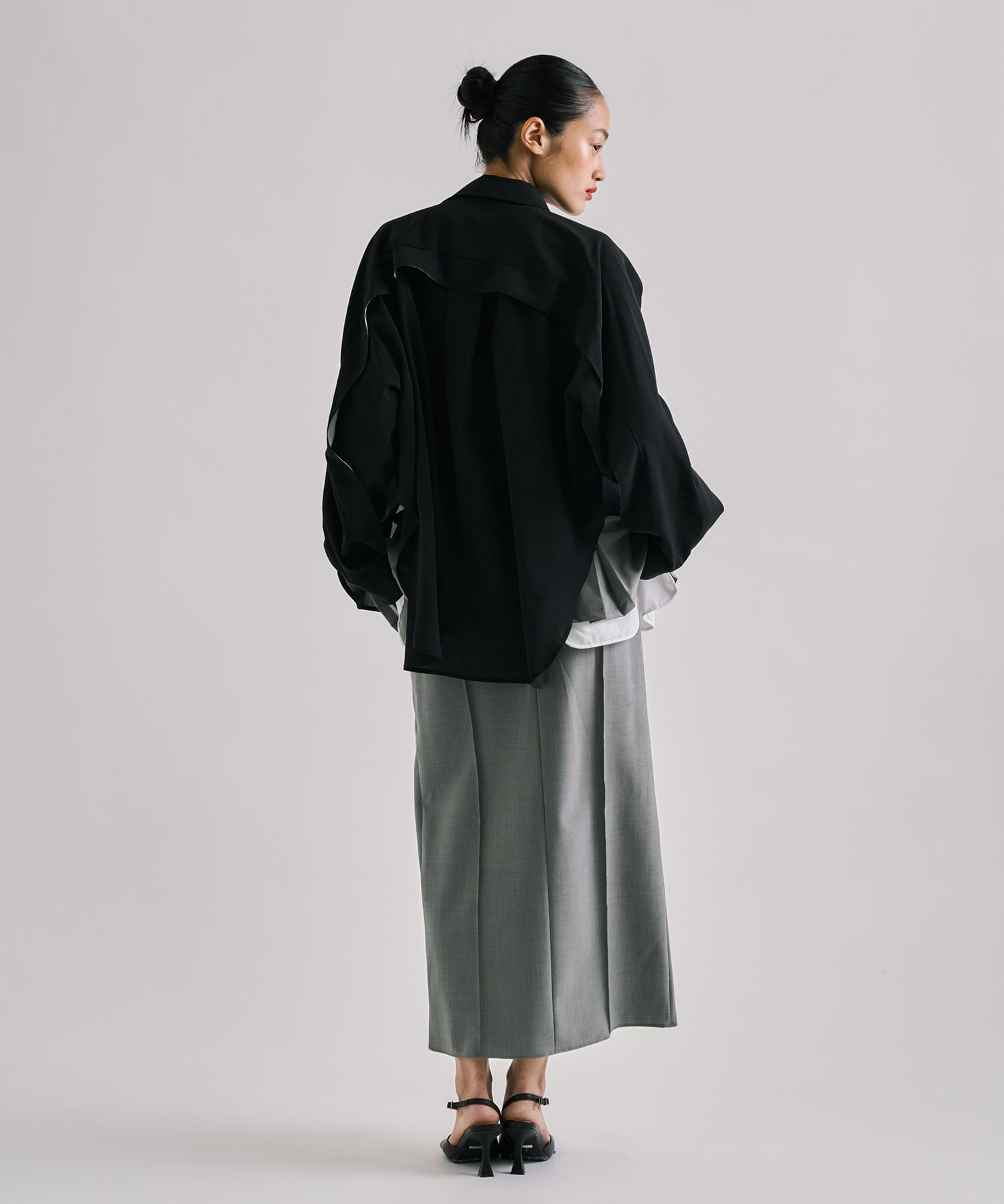 Cape Detail Sheer Over Shirt