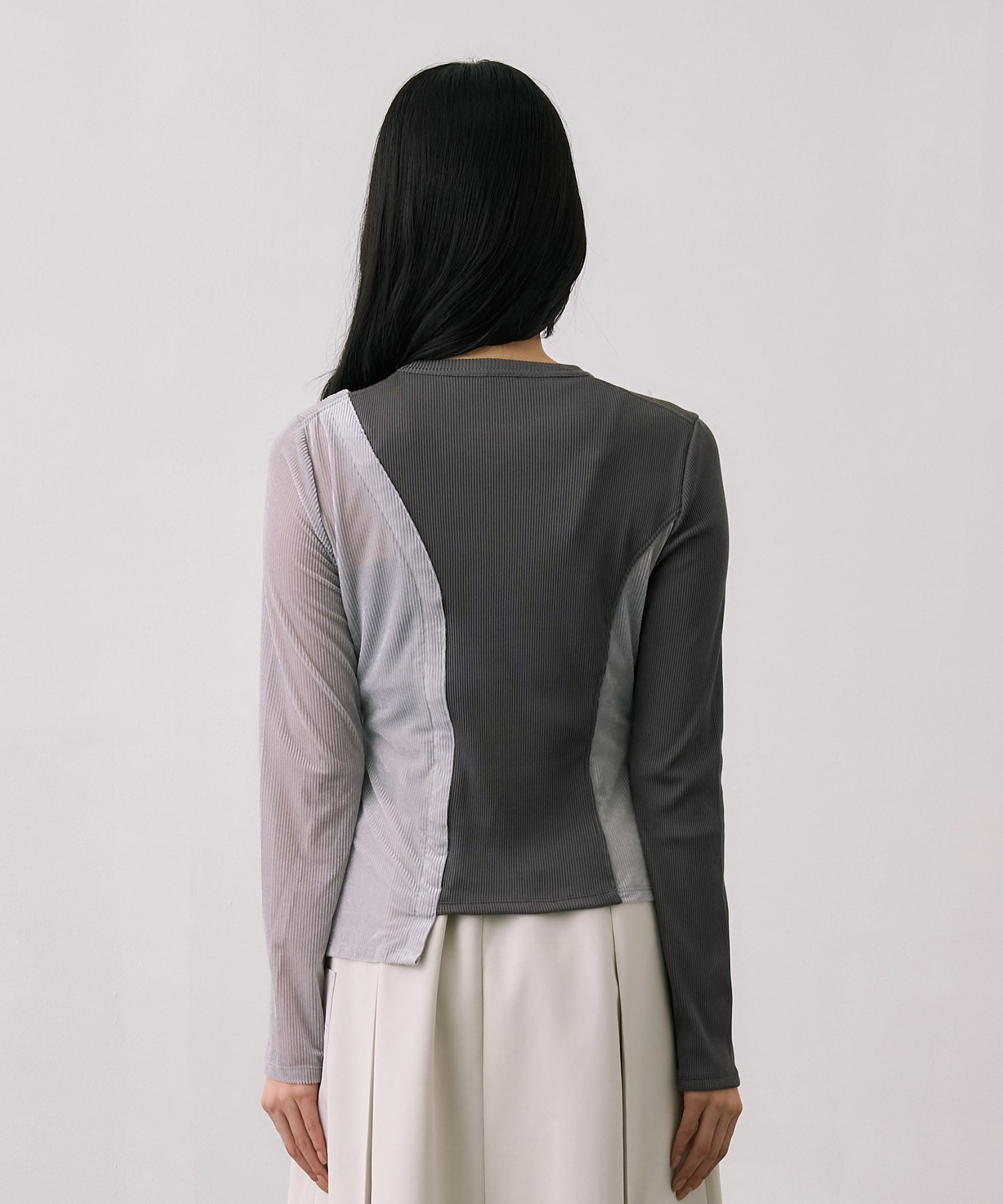 シアーベロアリブMIXプルオーバー