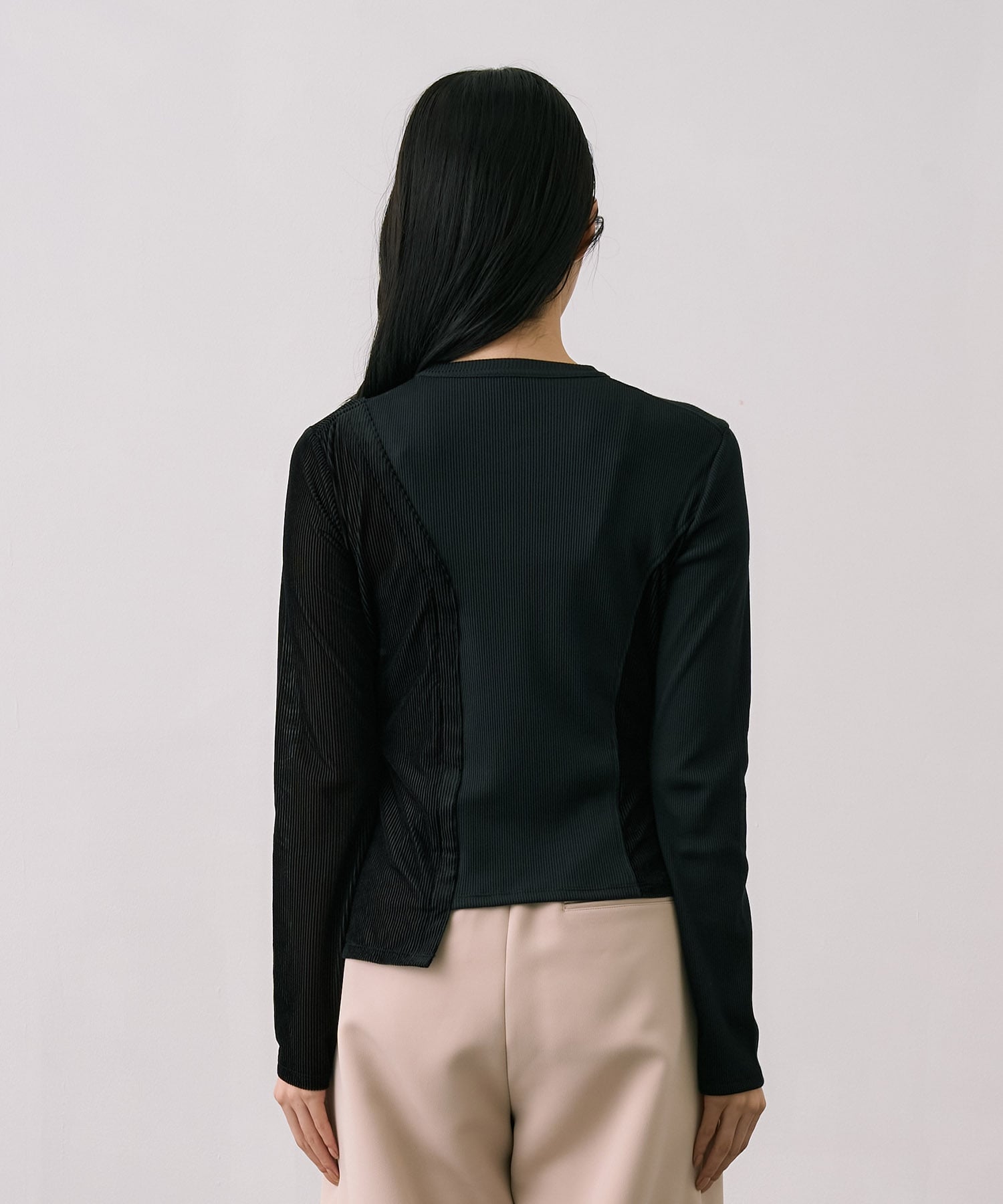 シアーベロアリブMIXプルオーバー