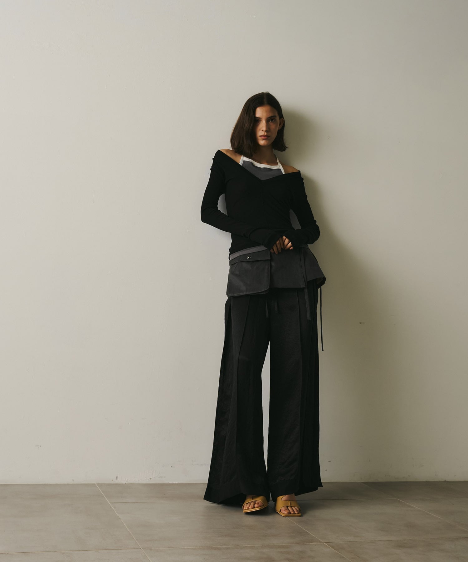 Vintage Leather Belted Satin Pants