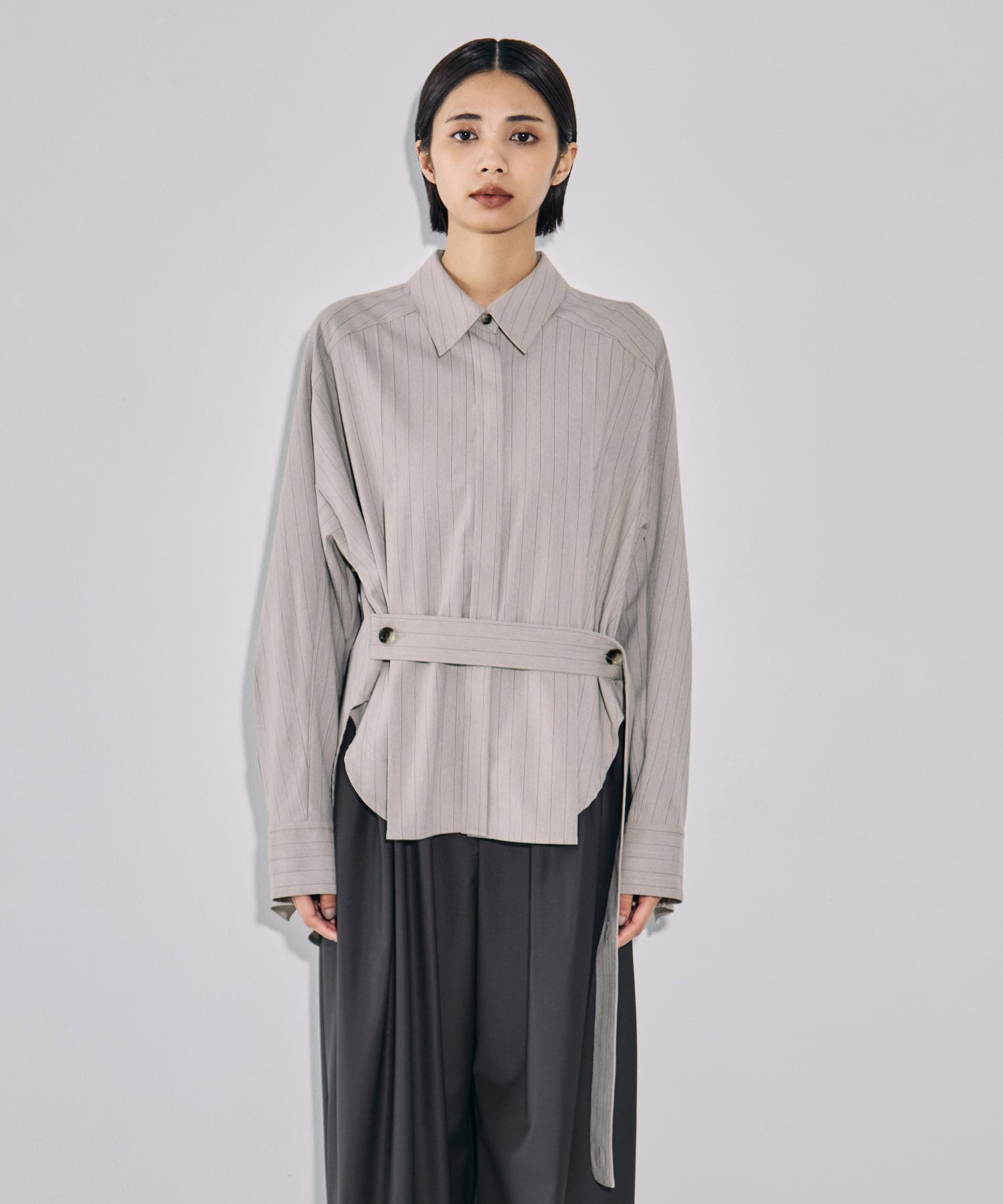 Belted Cape Detail Shirt