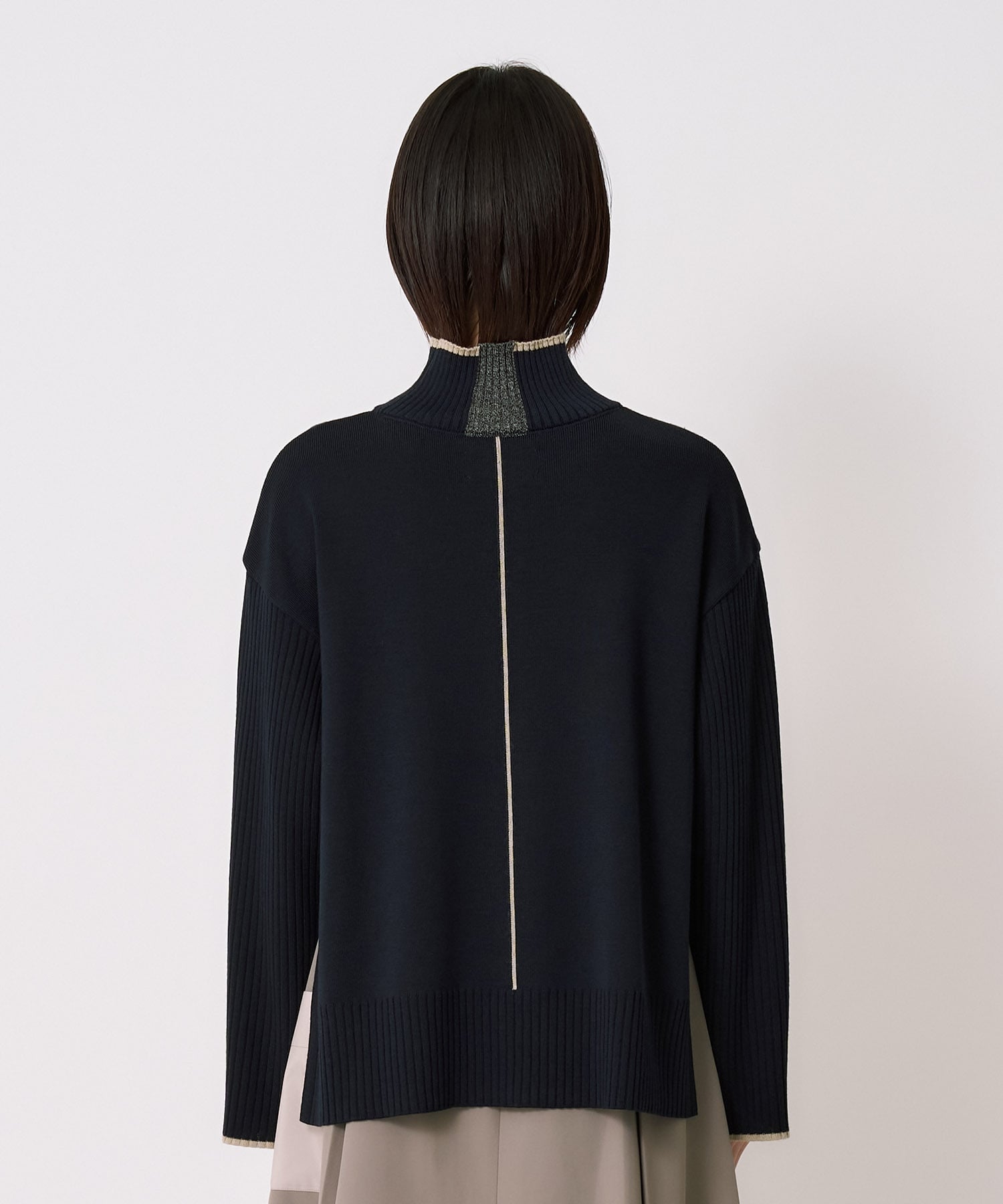 Wool100-ウォッシャブルタートルネックニット