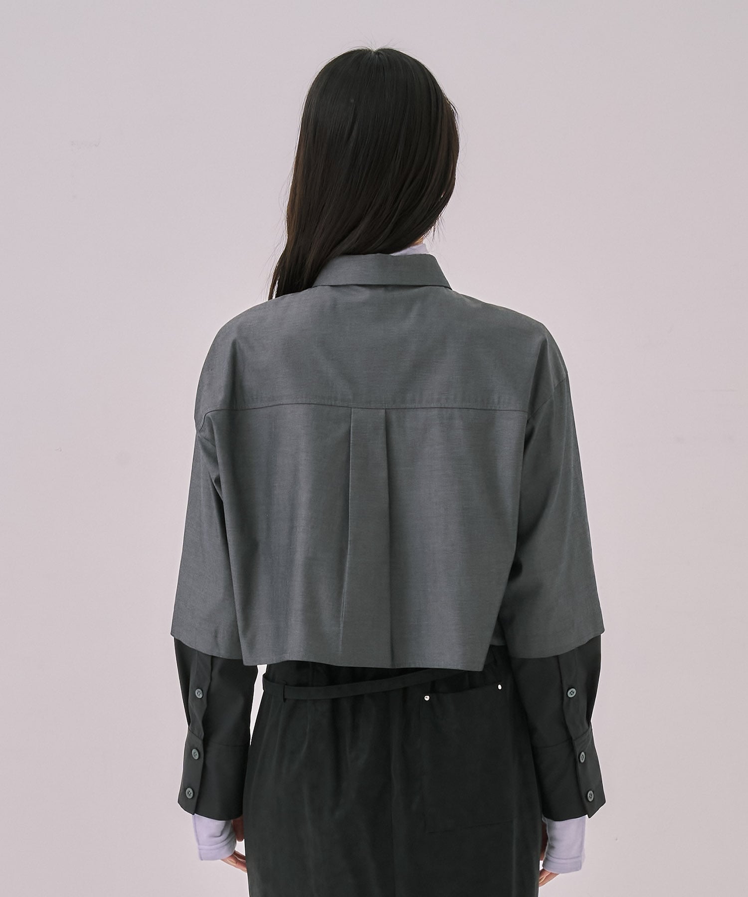 バイカラースリーブショートシャツ