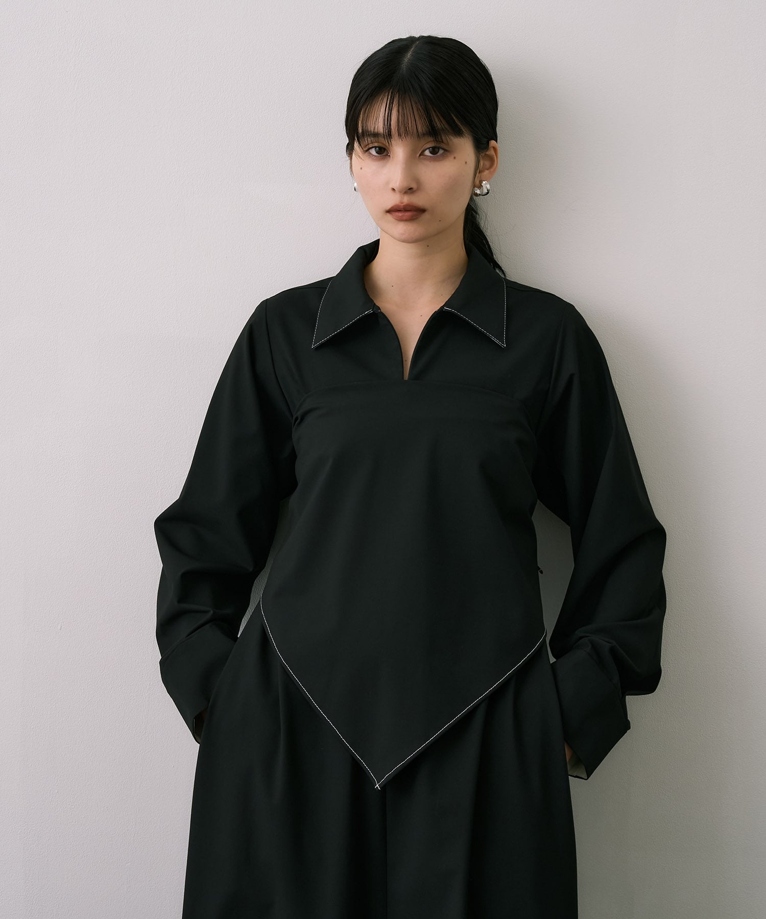 Scarf Wrapped Shirt Dress