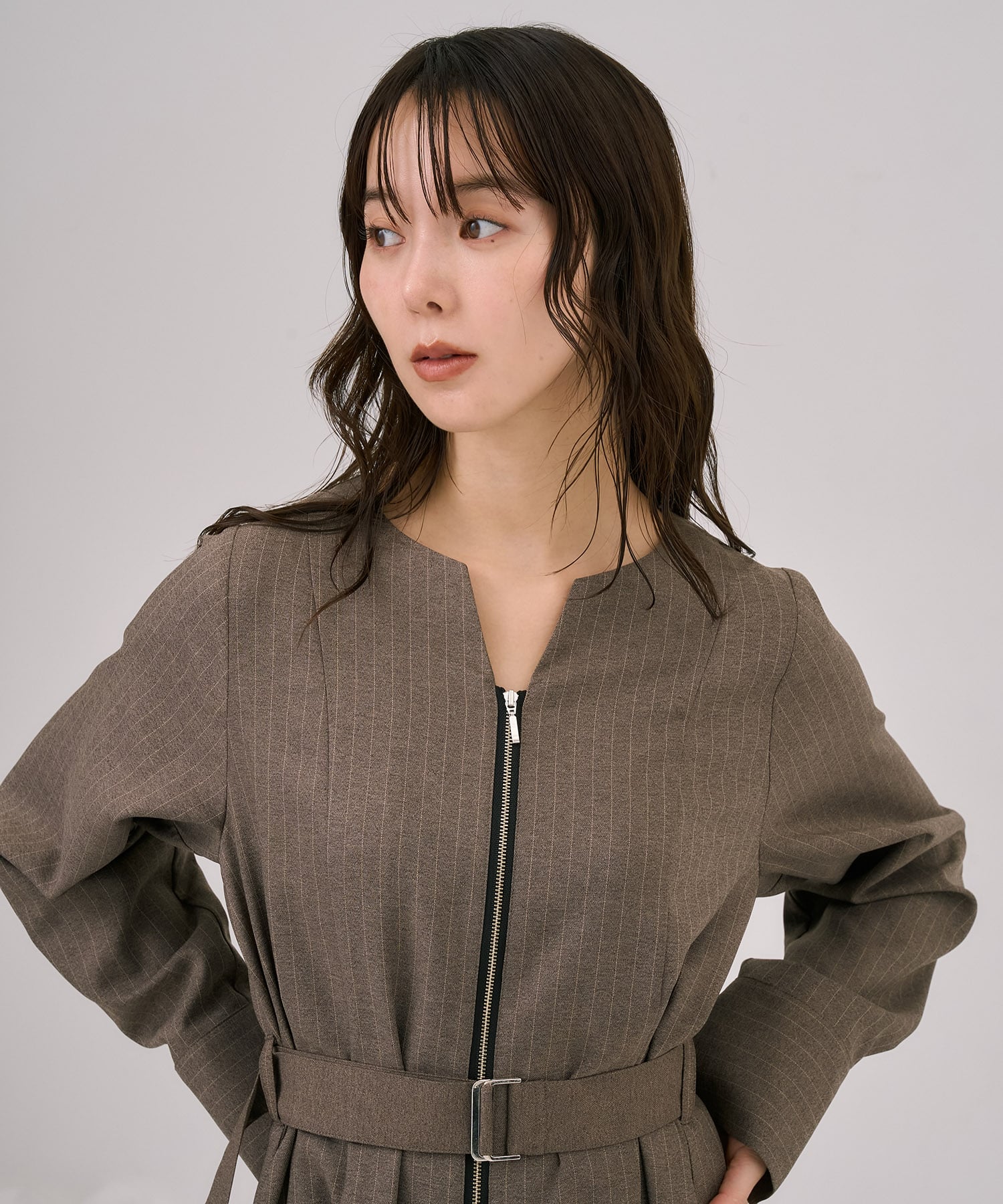 ポケットベストSETジッパーワンピース