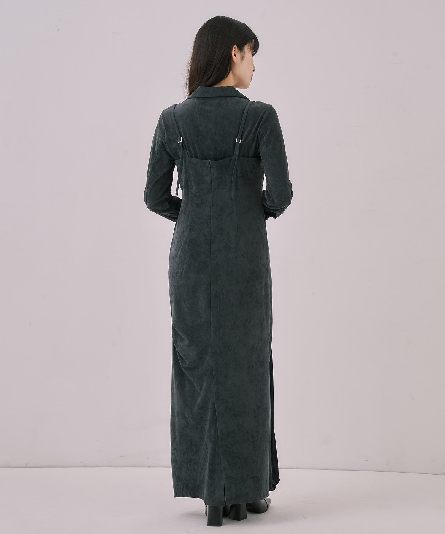 ツイストベロアキャミワンピース