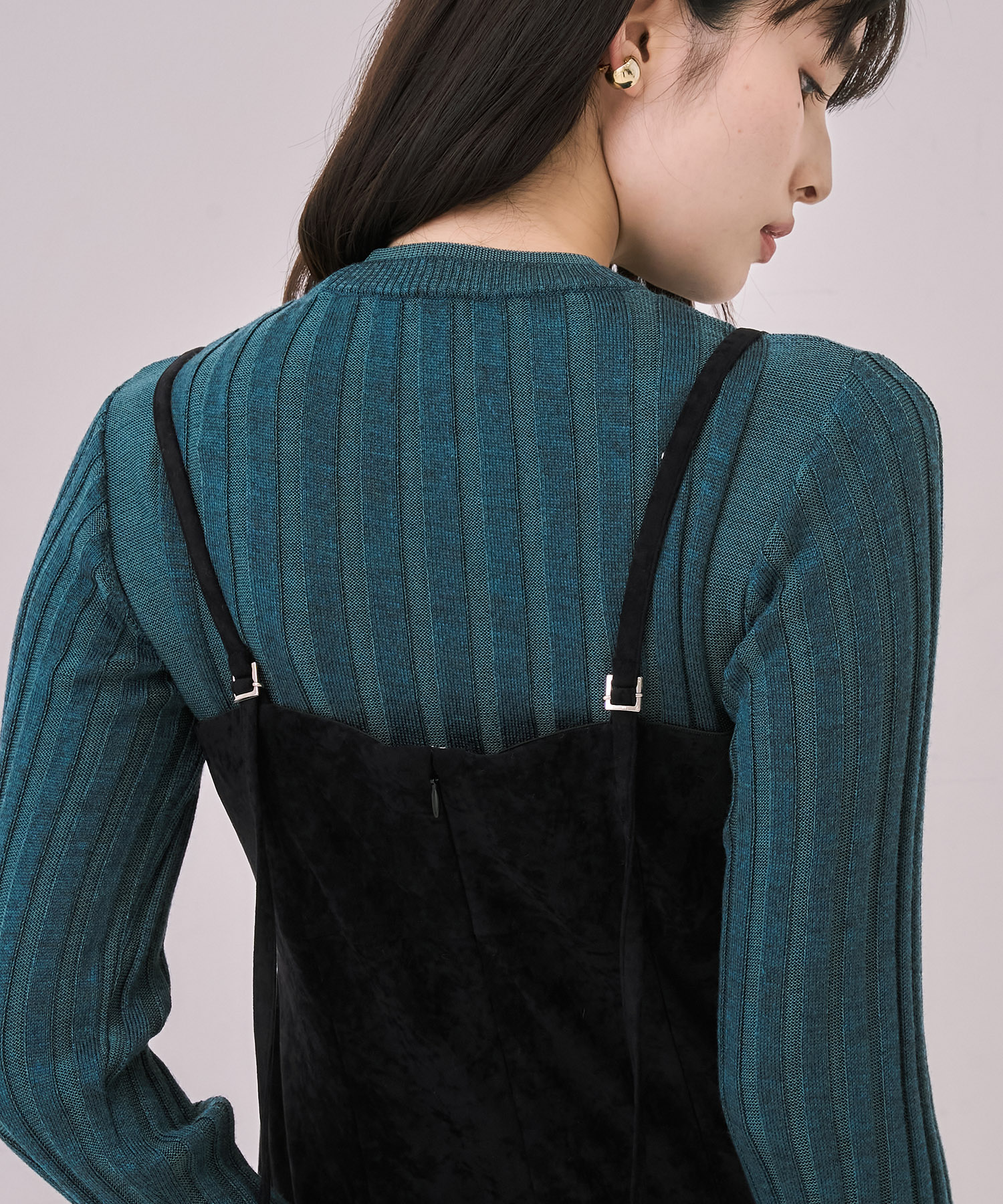 ツイストベロアキャミワンピース