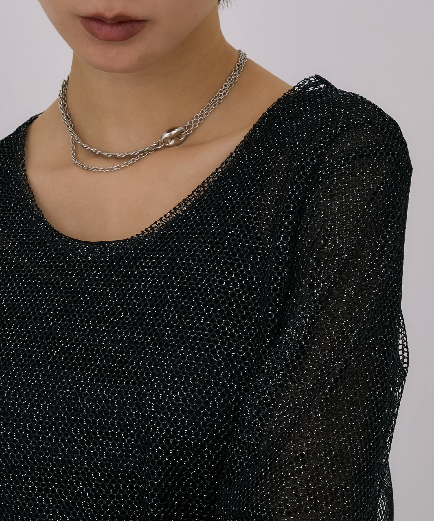 Lame Mesh & Tule Top