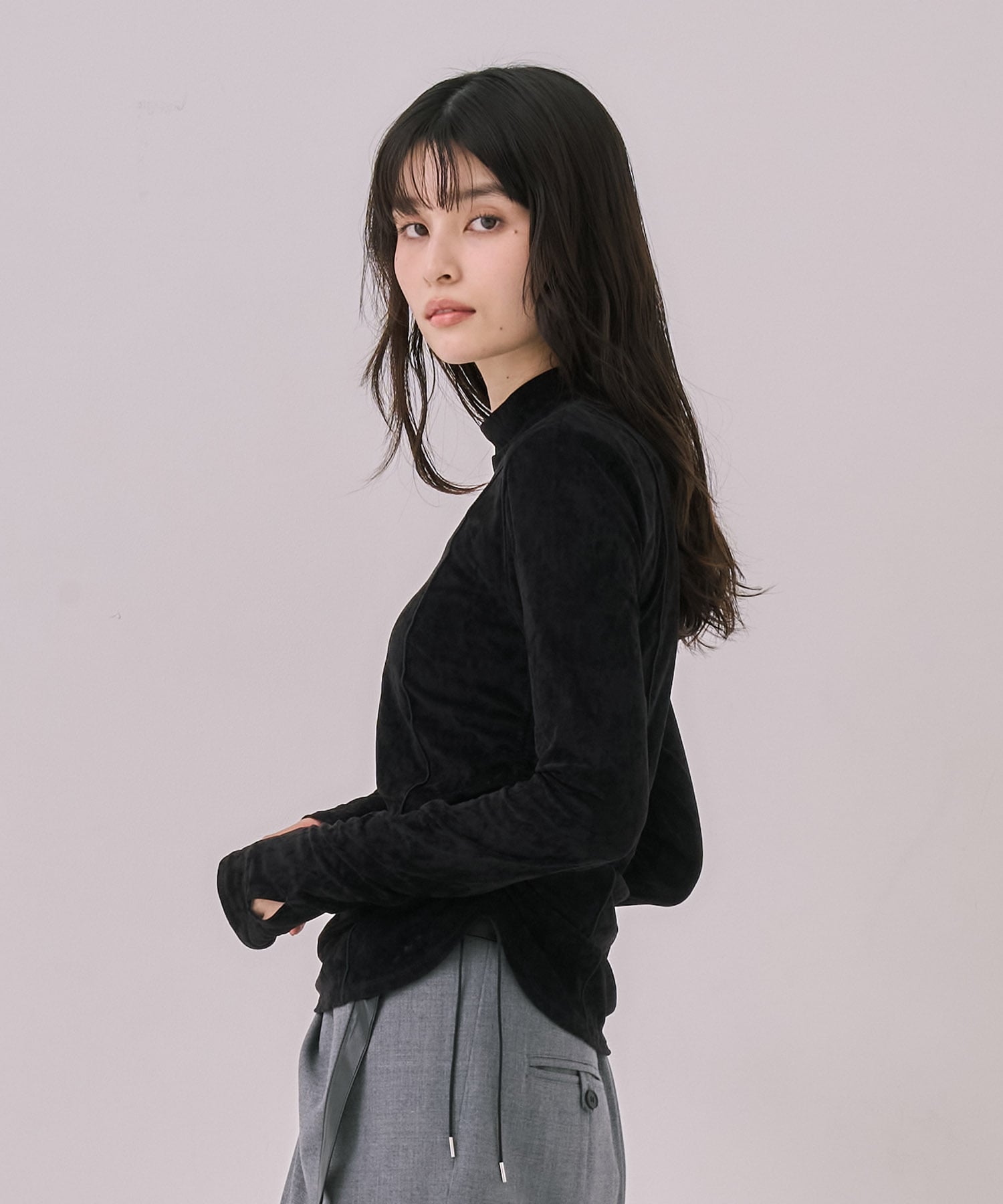 トリアセテートベロアプルオーバー