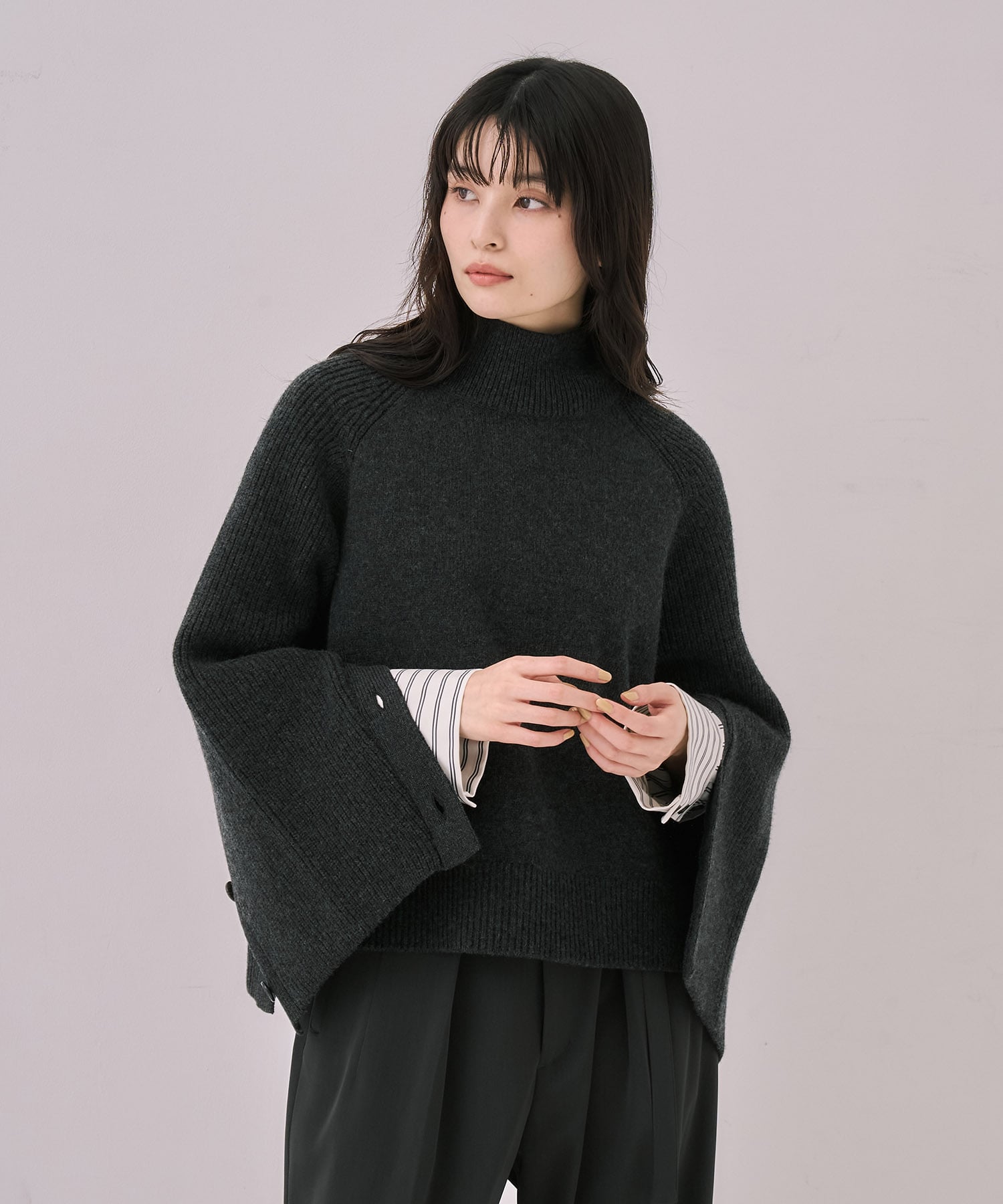 【WEB先行発売】サイドボタンウールカシミヤPO