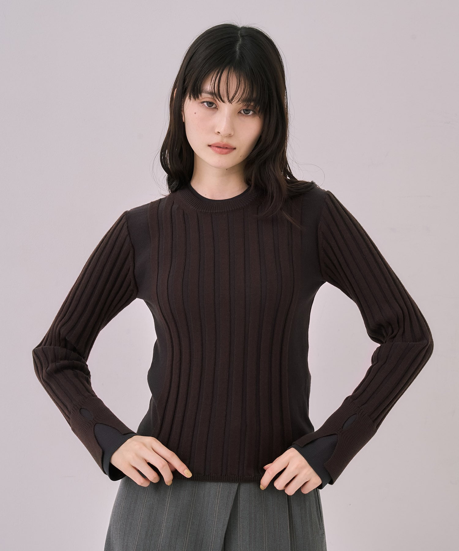 リップルレイヤーニット