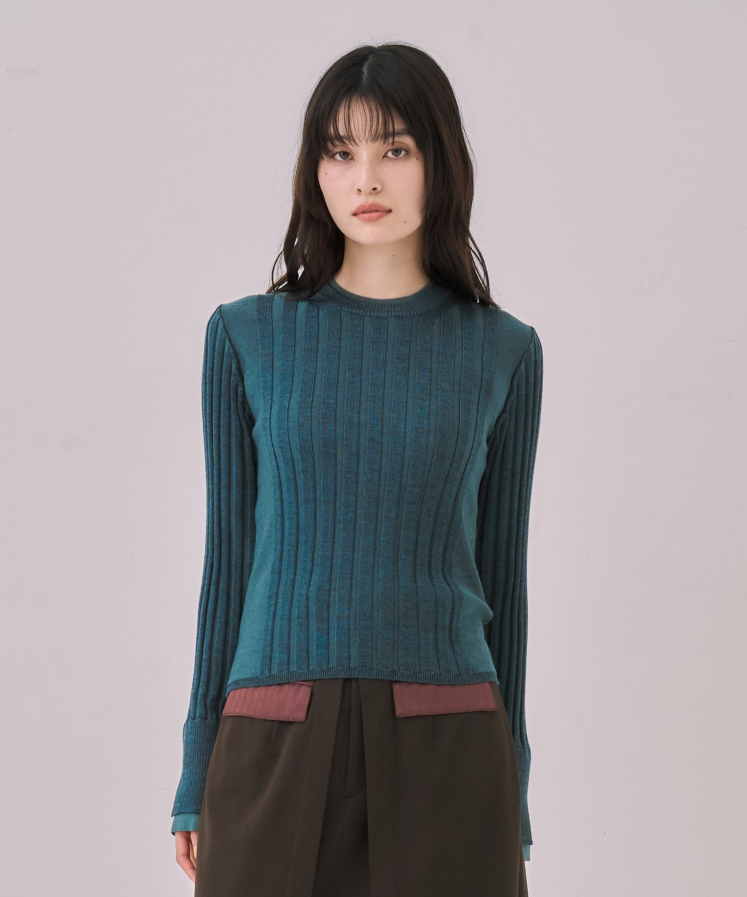 リップルレイヤーニット