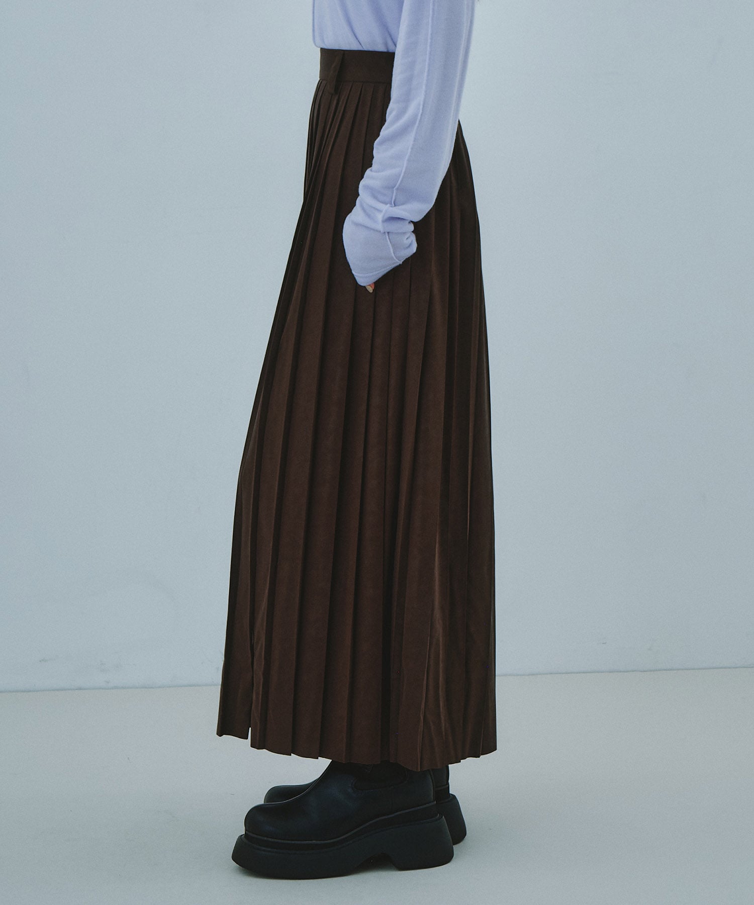 Soft Leather Pleated SK