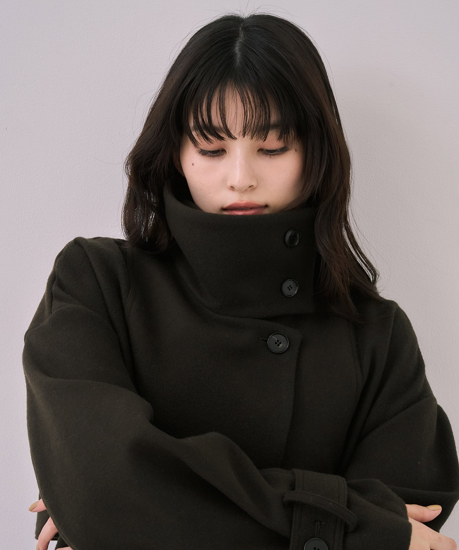 〈再入荷〉スタンドカラーロングコート