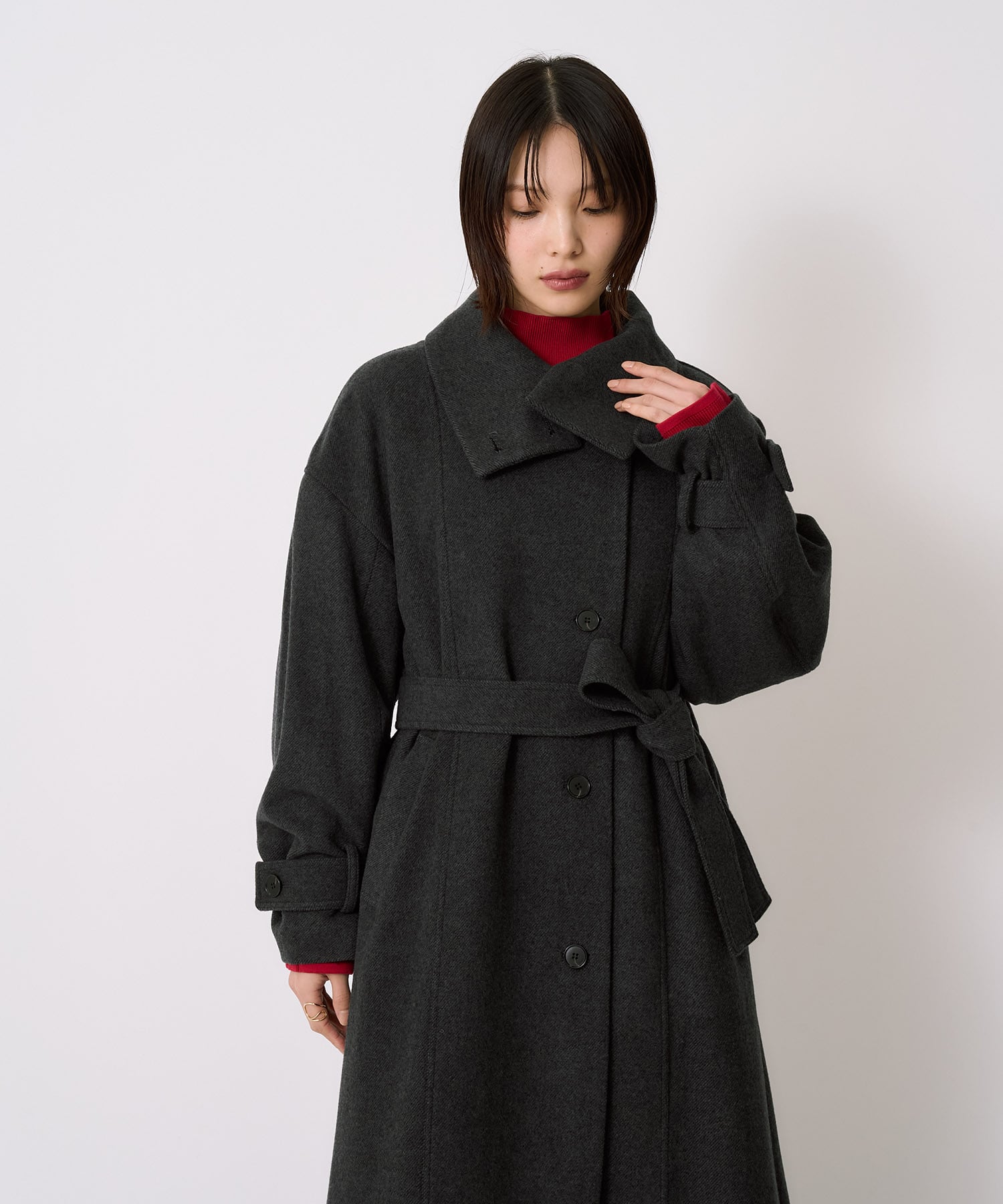 【WEB先行発売】スタンドカラーロングコート