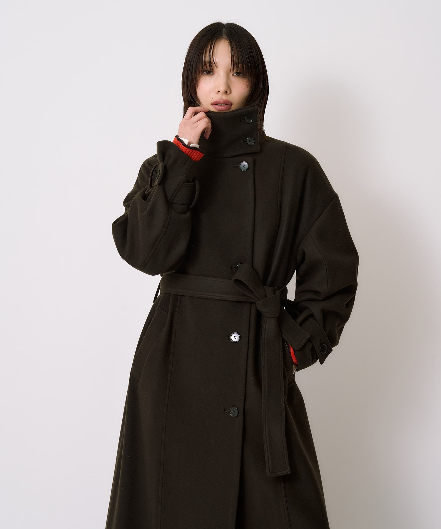 【WEB先行発売】スタンドカラーロングコート