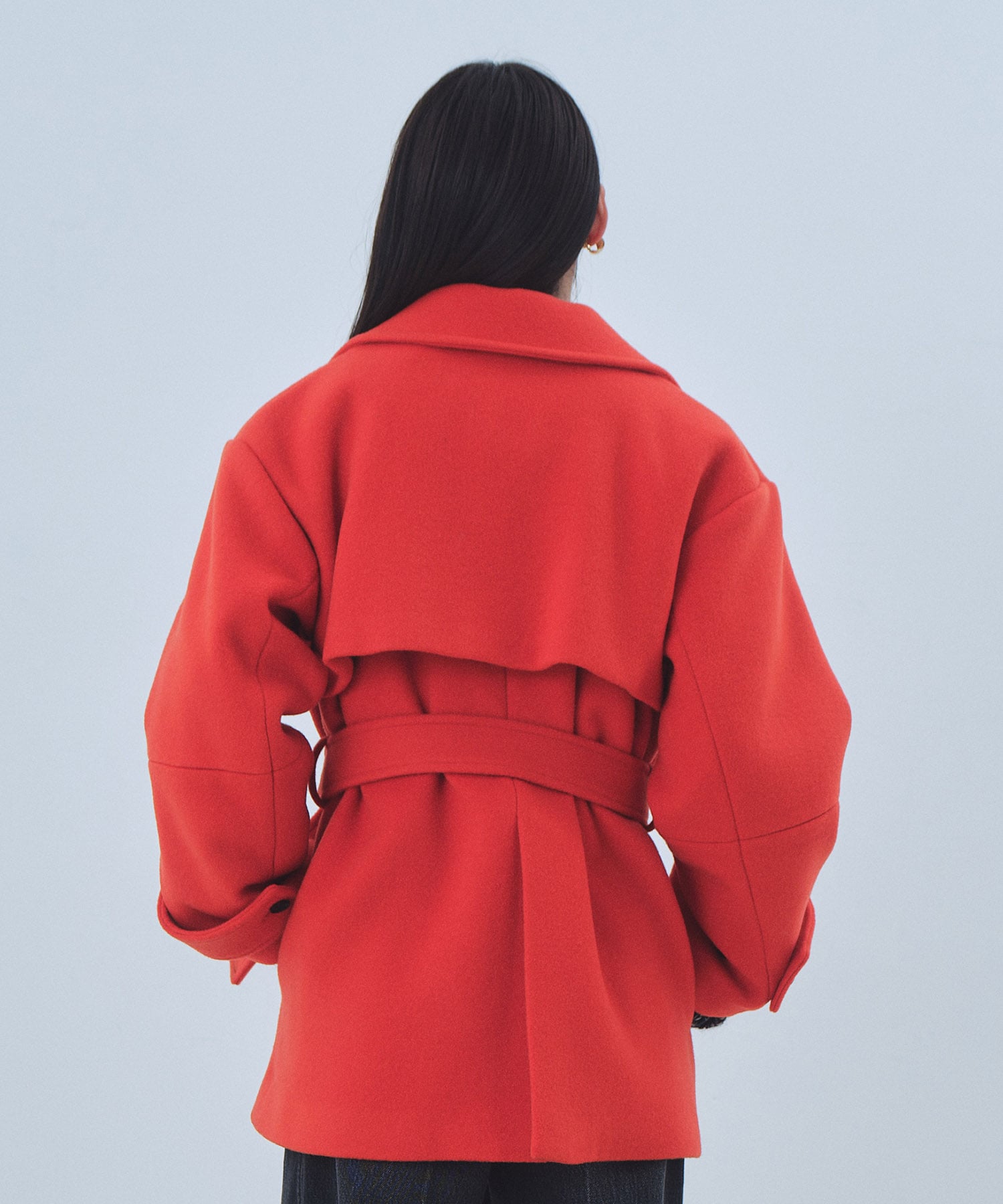 SUPER140ラペルショートコート