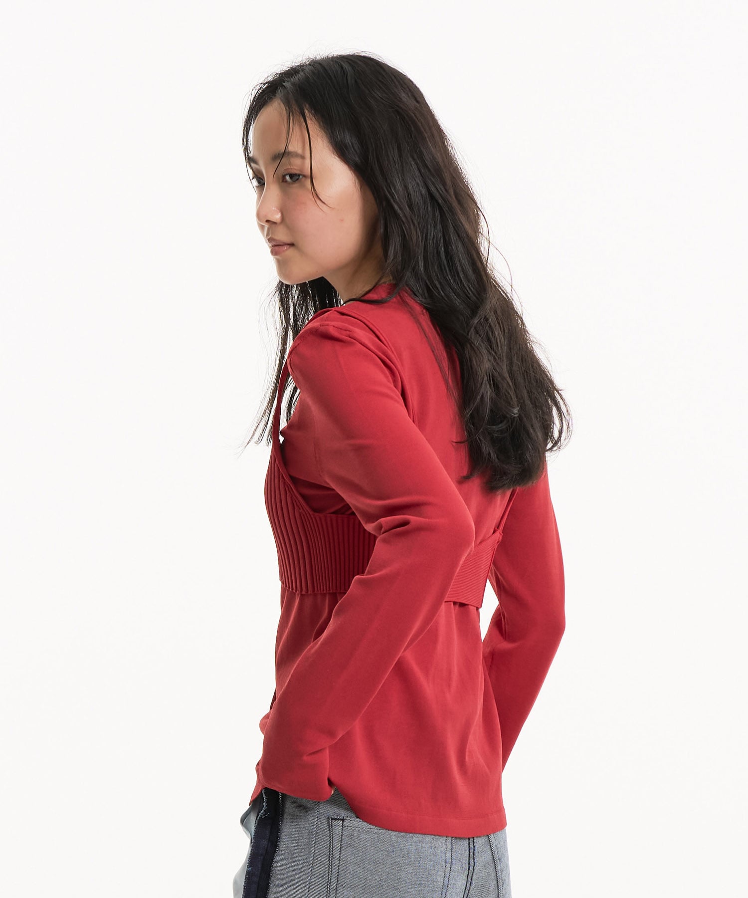 〈残りわずか〉レイヤードビスチェカーデプルオーバー