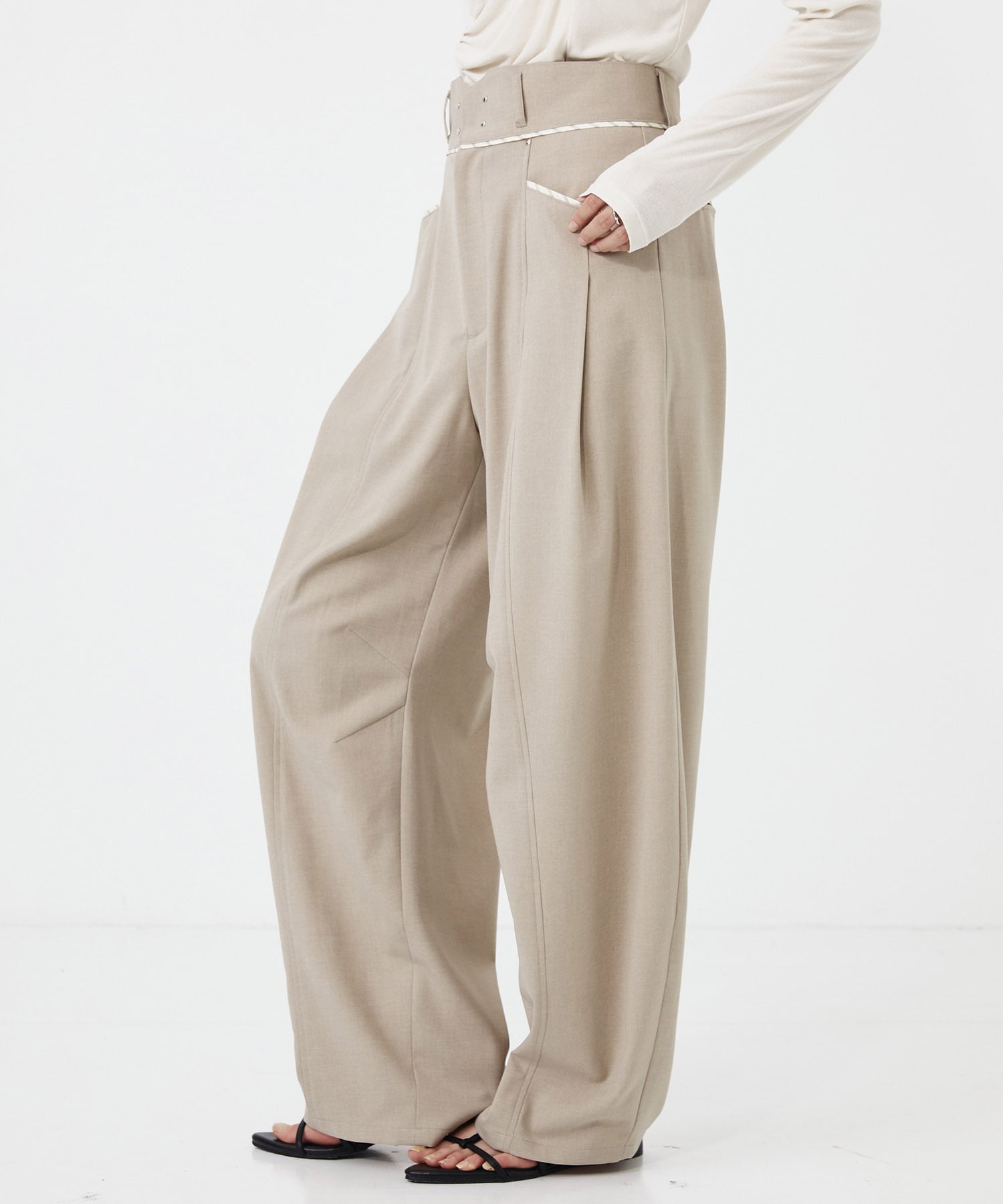 【WEB限定｜セットアップ対応】メランジノッチベルトコクーンPT