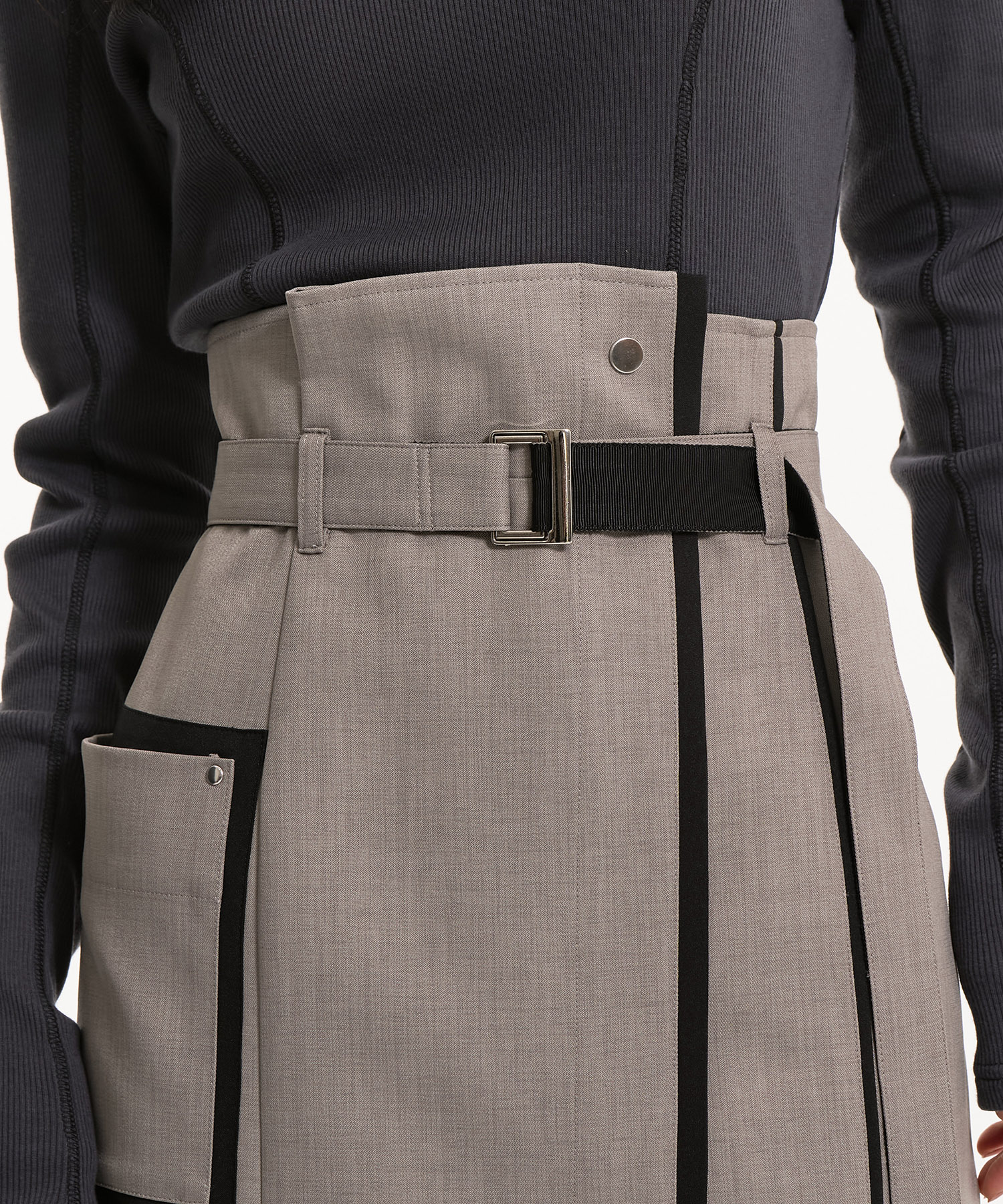 バイカラーアシメタイトスカート