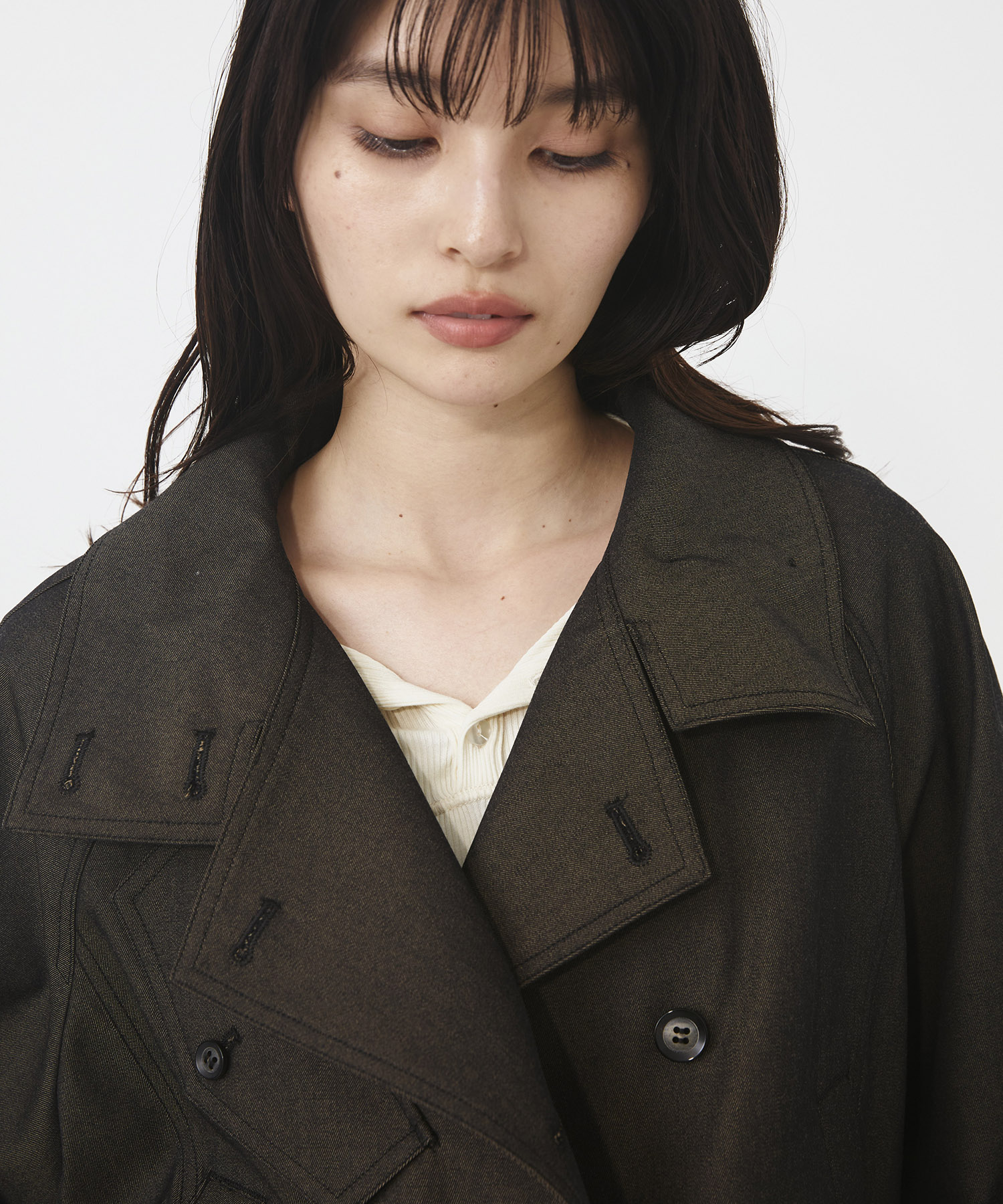 ウールデニムスタンドカラーブルゾン