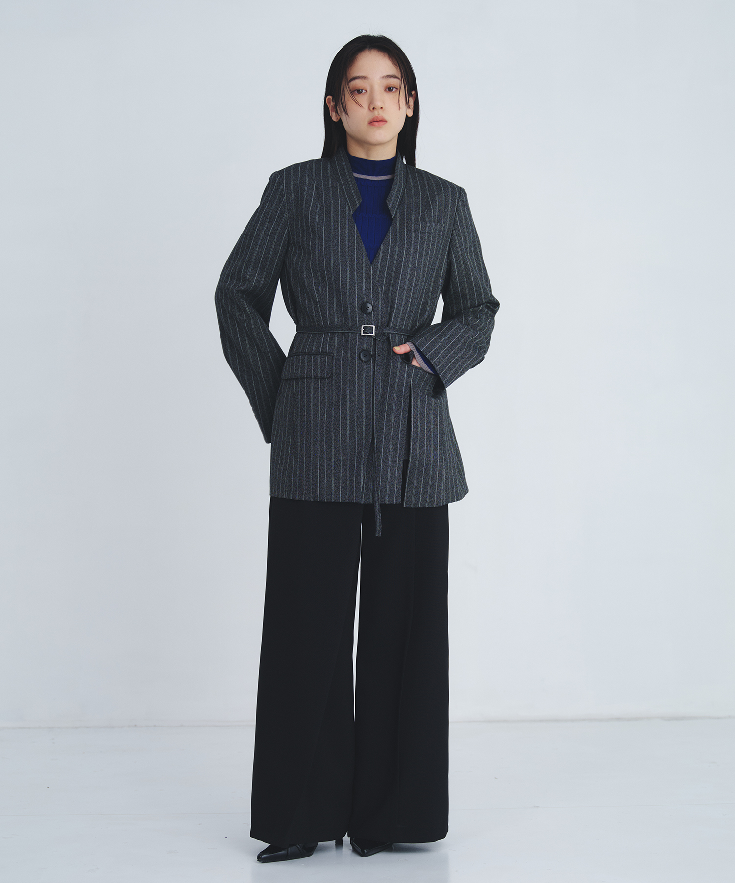 スタンドカラーテーラードジャケット