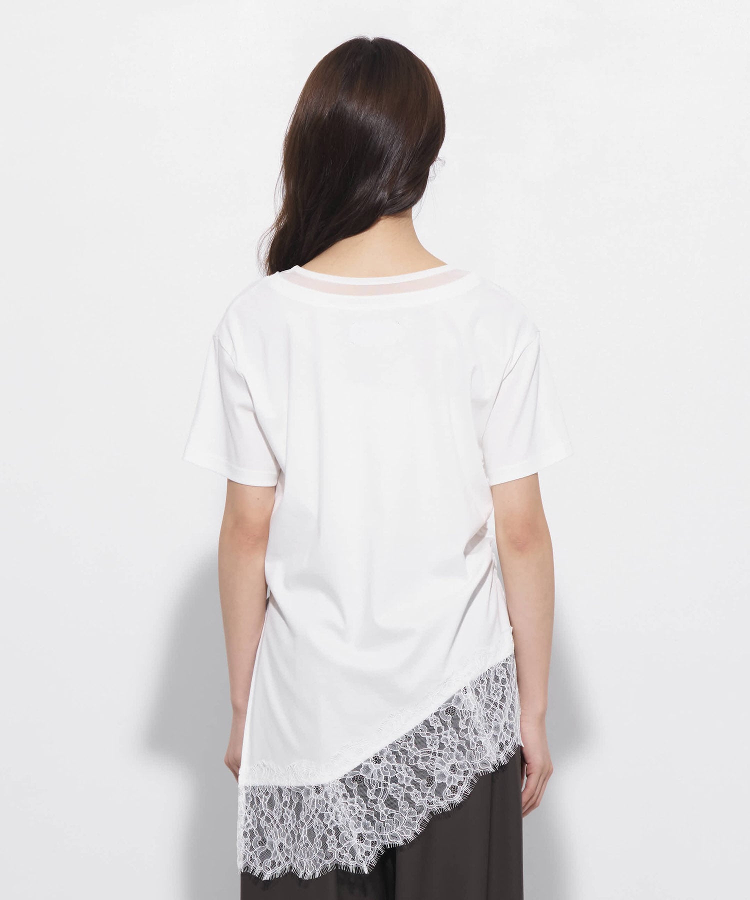 レースヘムレイヤードTEE