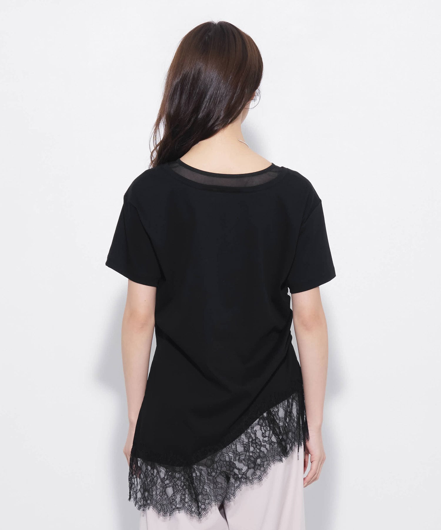 レースヘムレイヤードTEE
