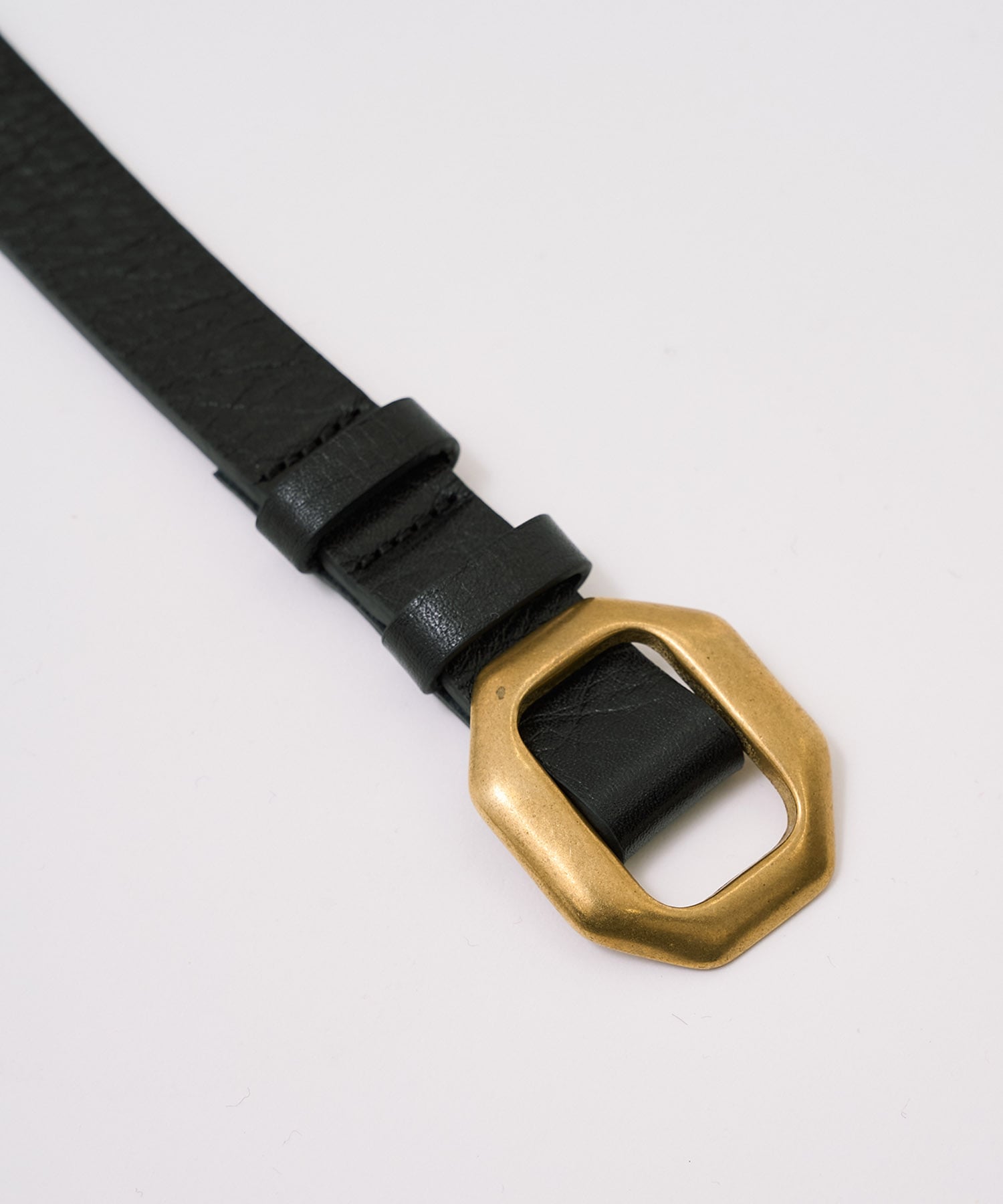 〈再入荷〉Octagon Buckle Leather Belt