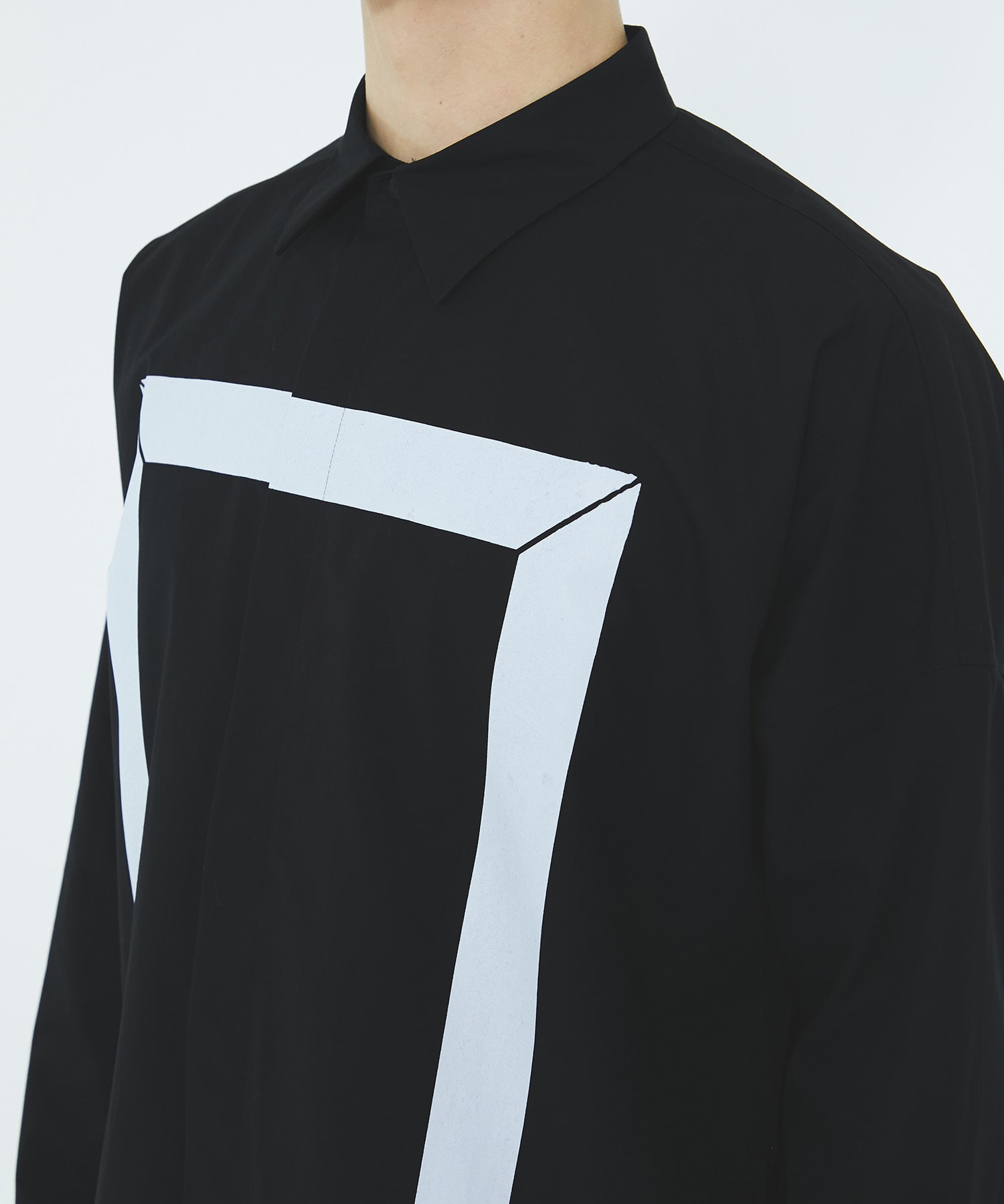 フレームプリントドロップショルダーシャツ 1 Black メンズ United Tokyo Online Store