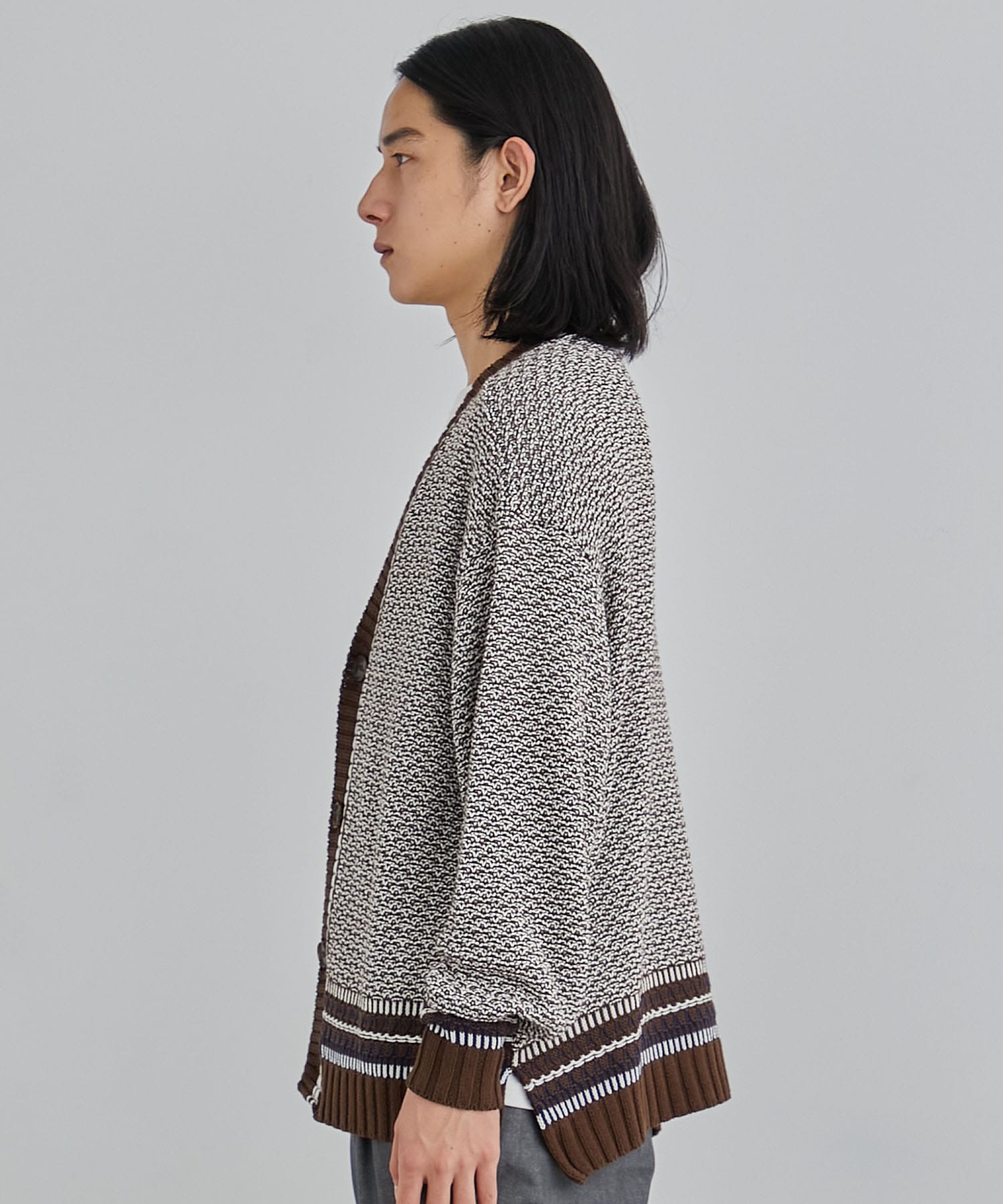 〈残りわずか〉5GGミックスカラーステッチカーディガン