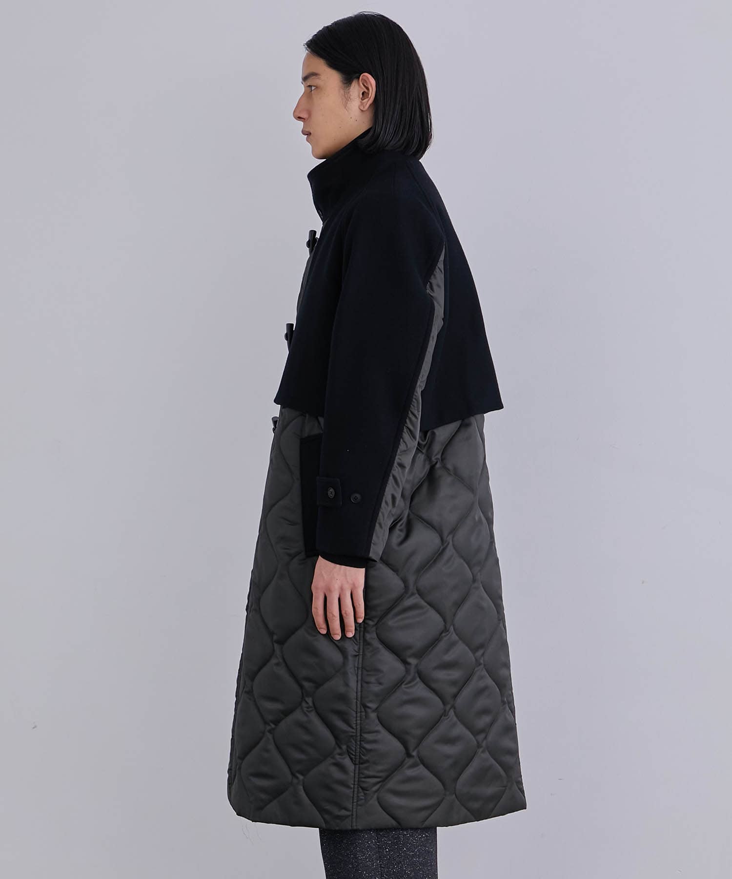 Quilt stand duffel coat