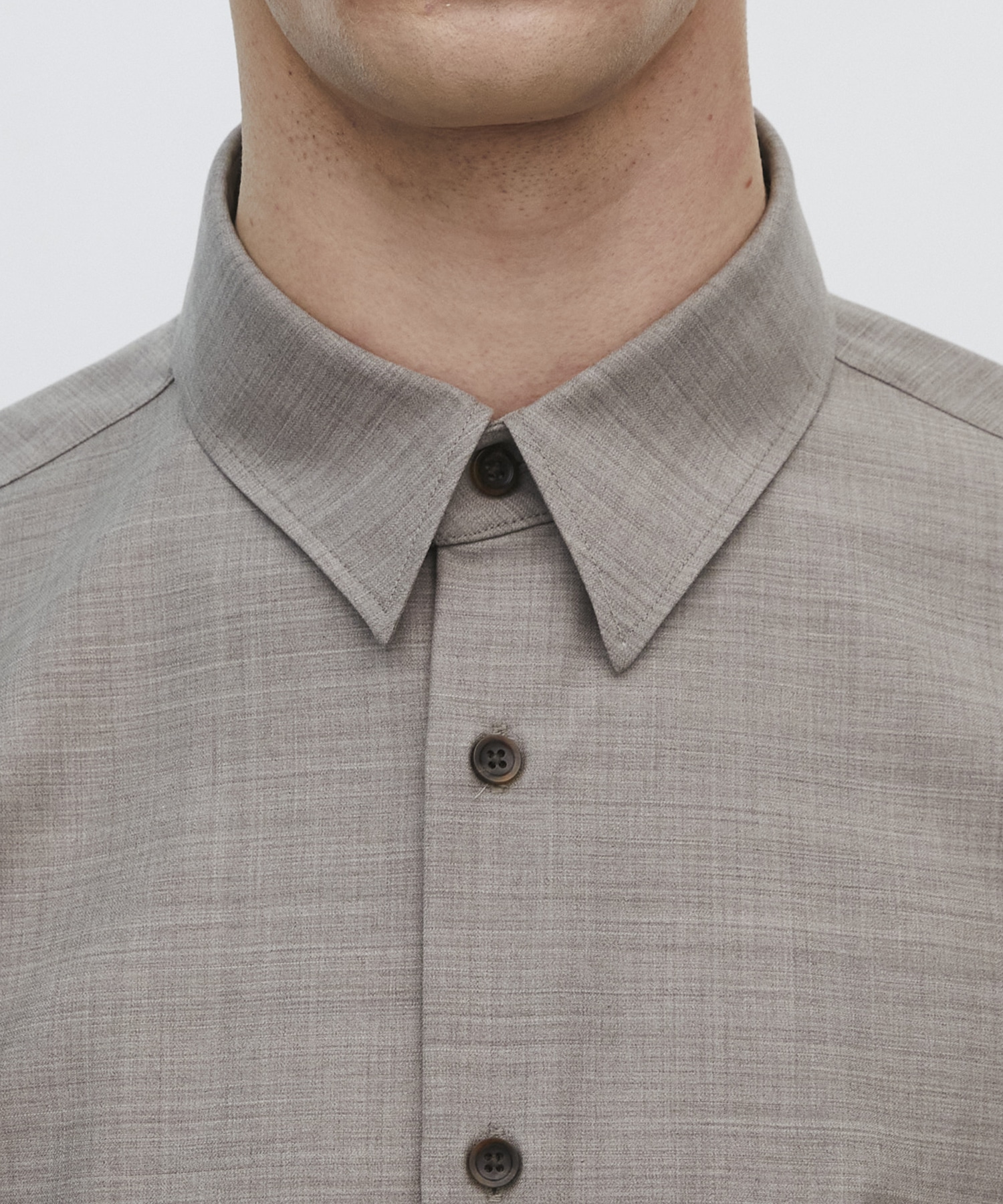 〈2026SS|残りわずか|再入荷なし〉SUPER 140's SCALE OFF WOOL シャツ