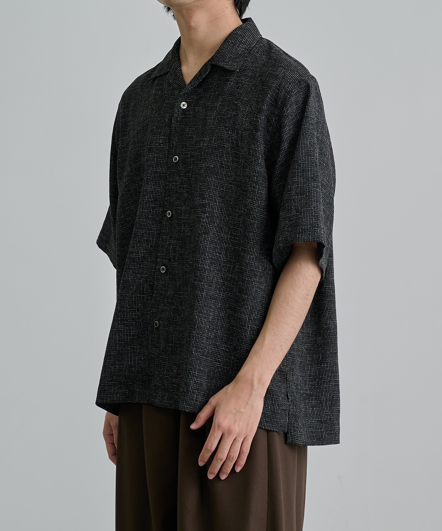 〈新発売〉SUMMER TWEED オープンカラーシャツ