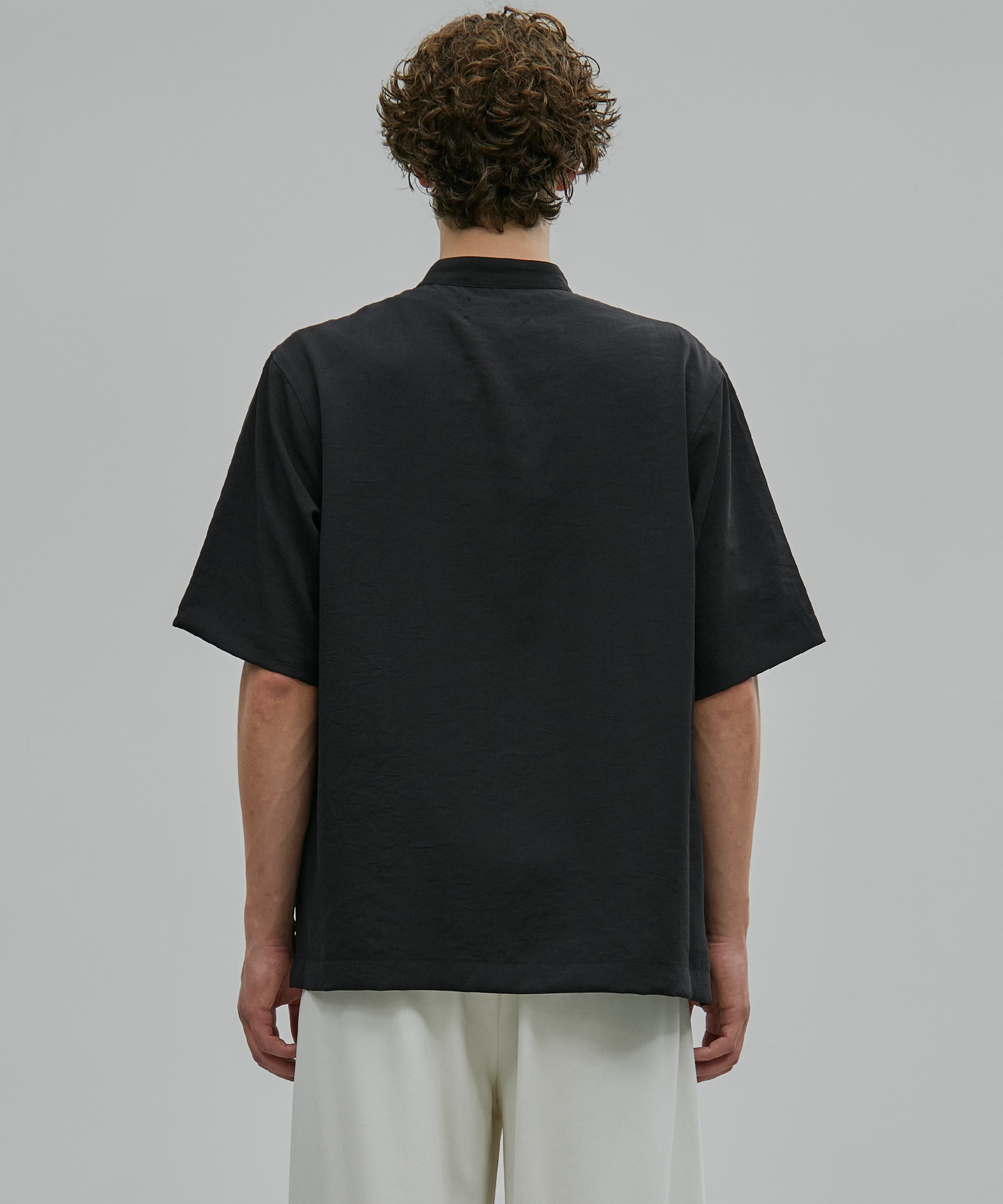 【新発売】ドライリネン バンドカラーシャツ S/S