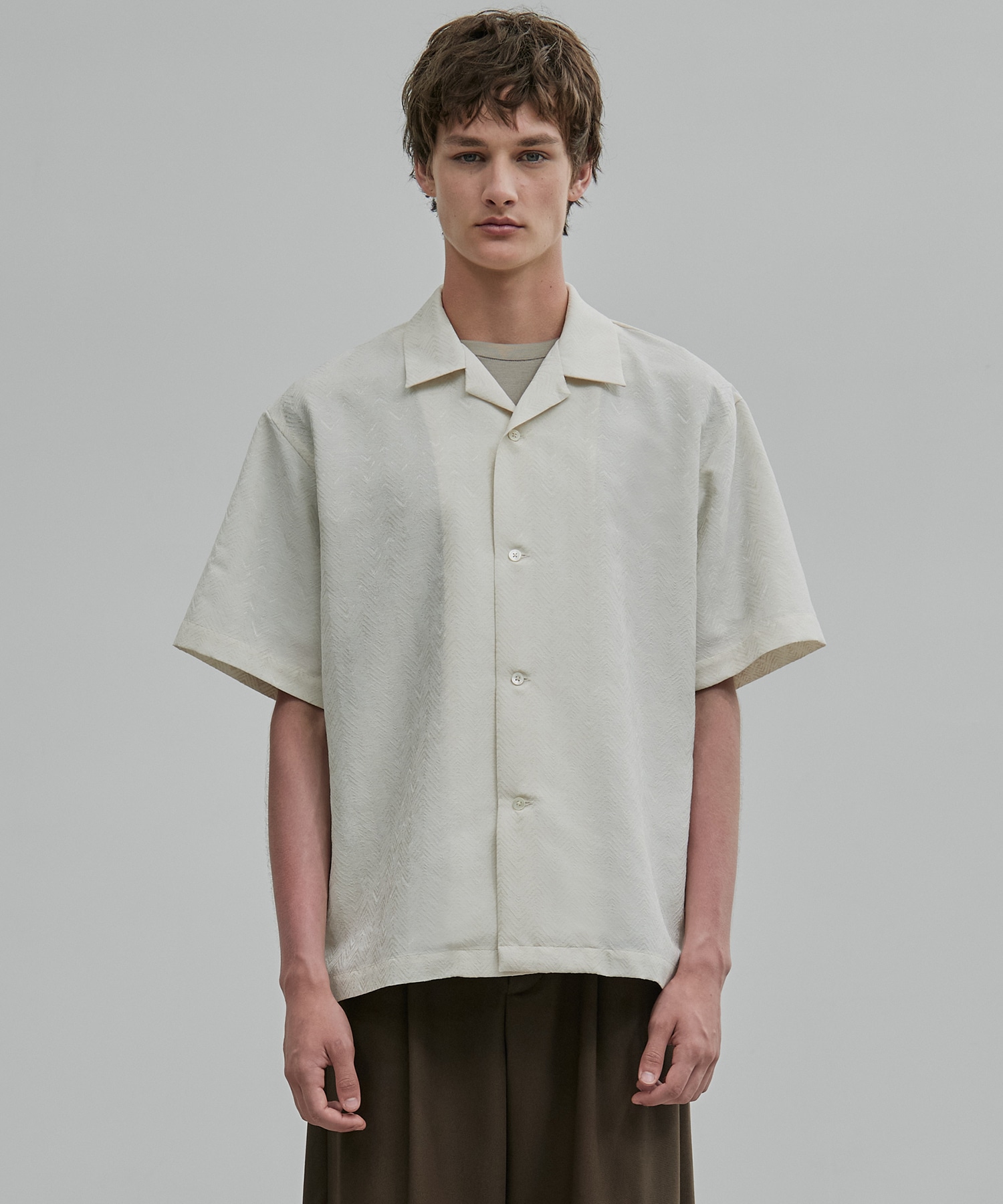 〈新発売〉ヘリンボーンジャガードシャツ S/S