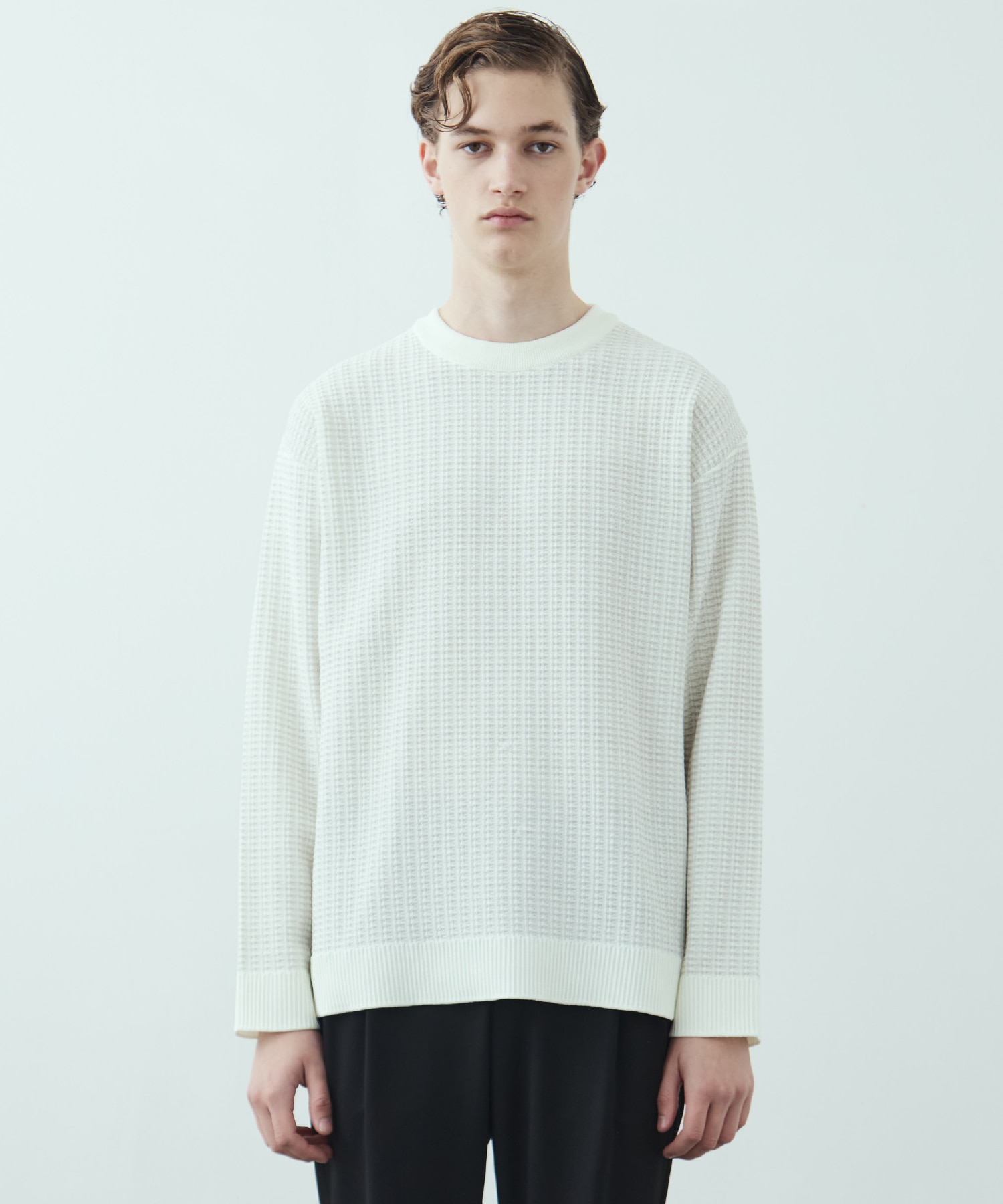 アウトラスト ジャガード クルーネックニット
