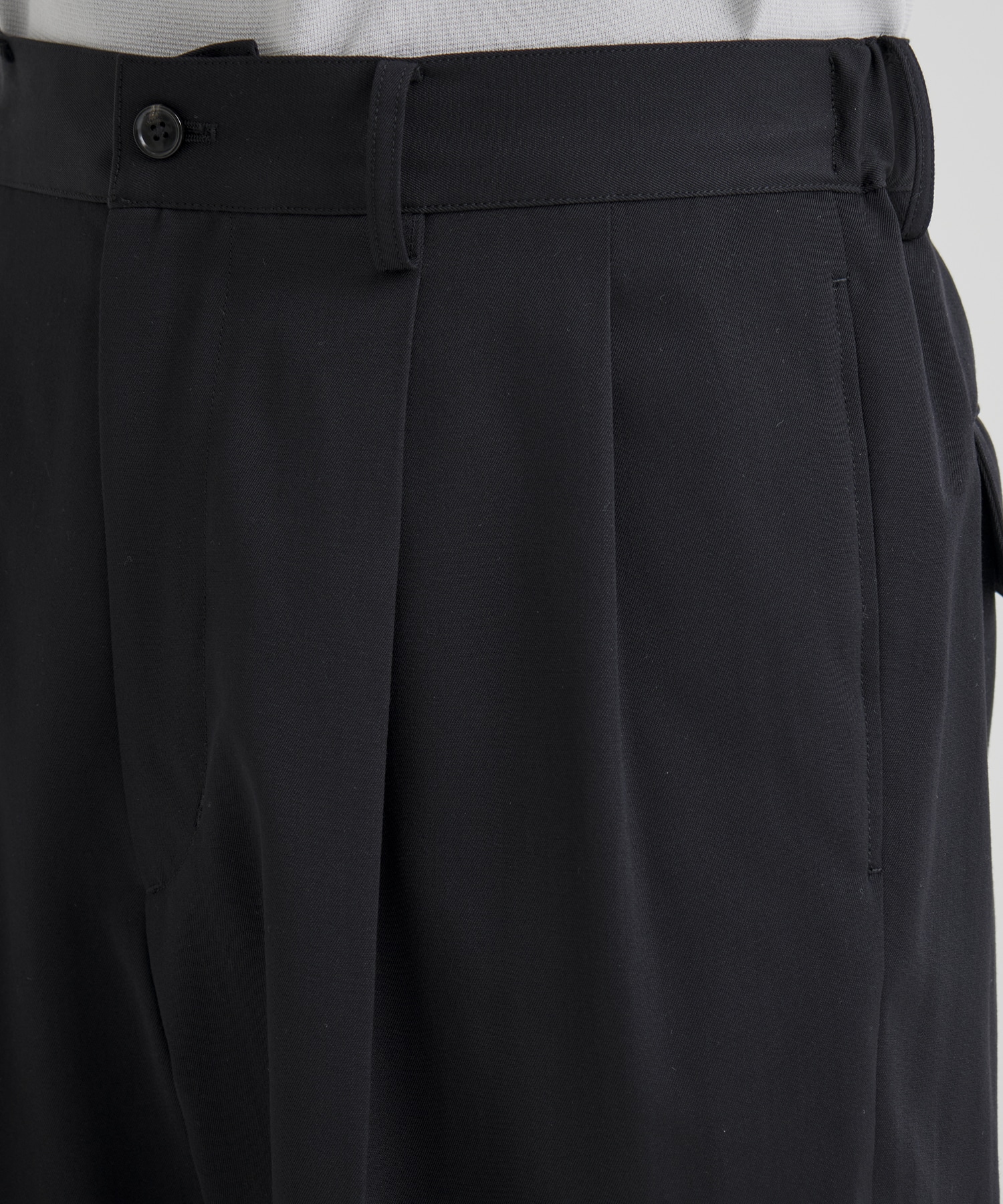 WOOL COTTON ギャバ 2タックパンツ