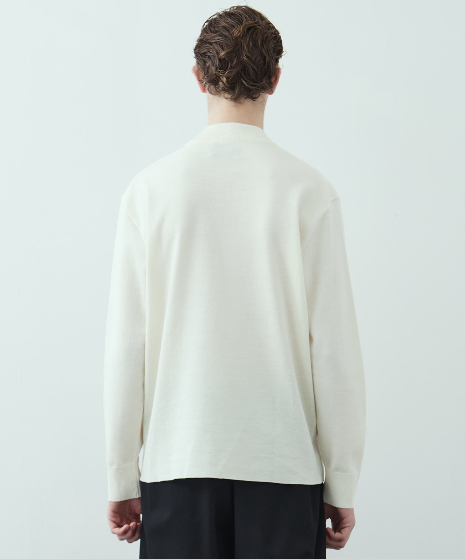 18Gウールミラノリブモックネックニット