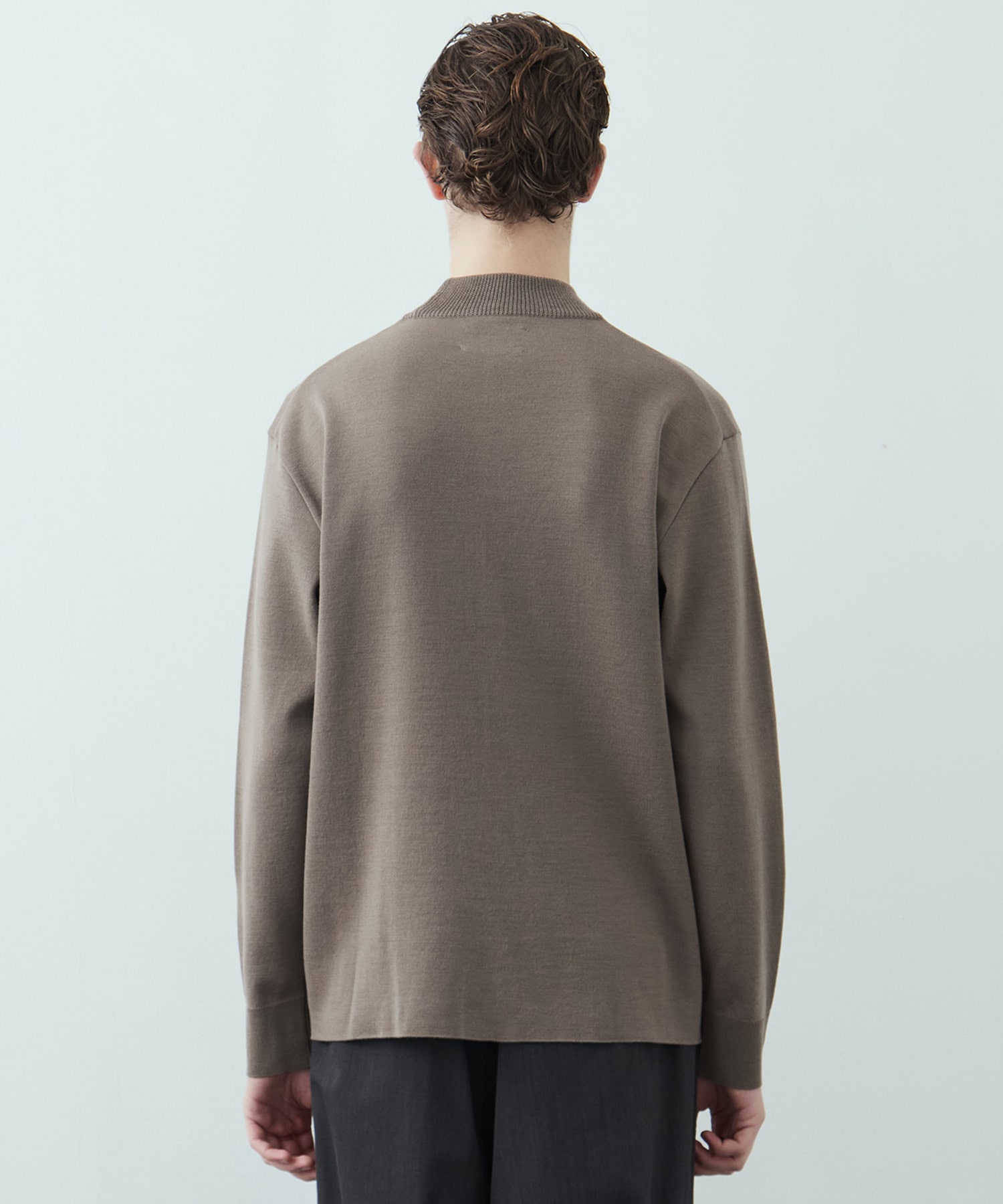 18Gウールミラノリブモックネックニット