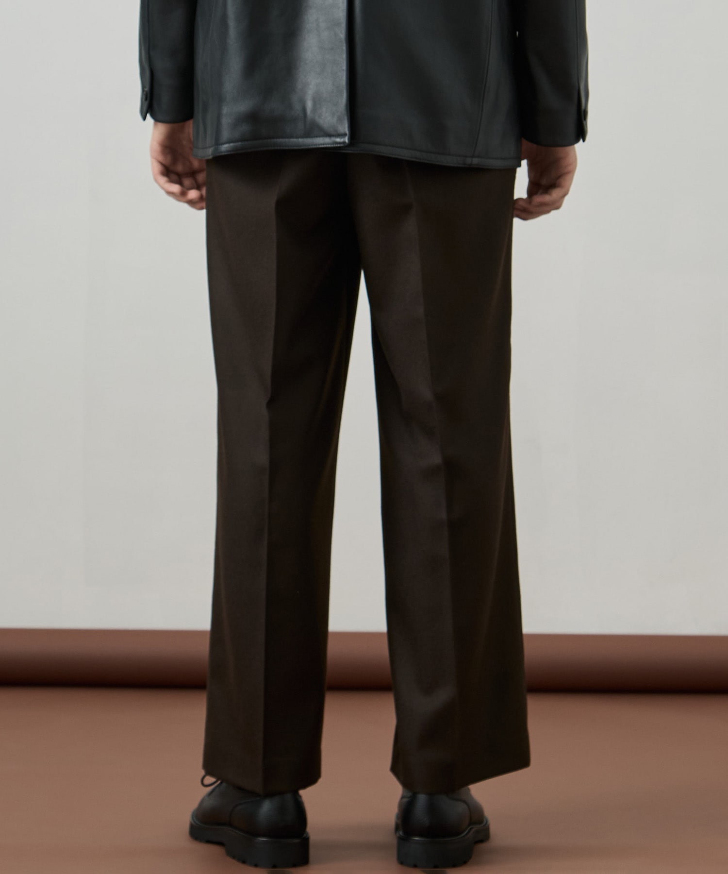 ウールフラノ  2タックストレートパンツ